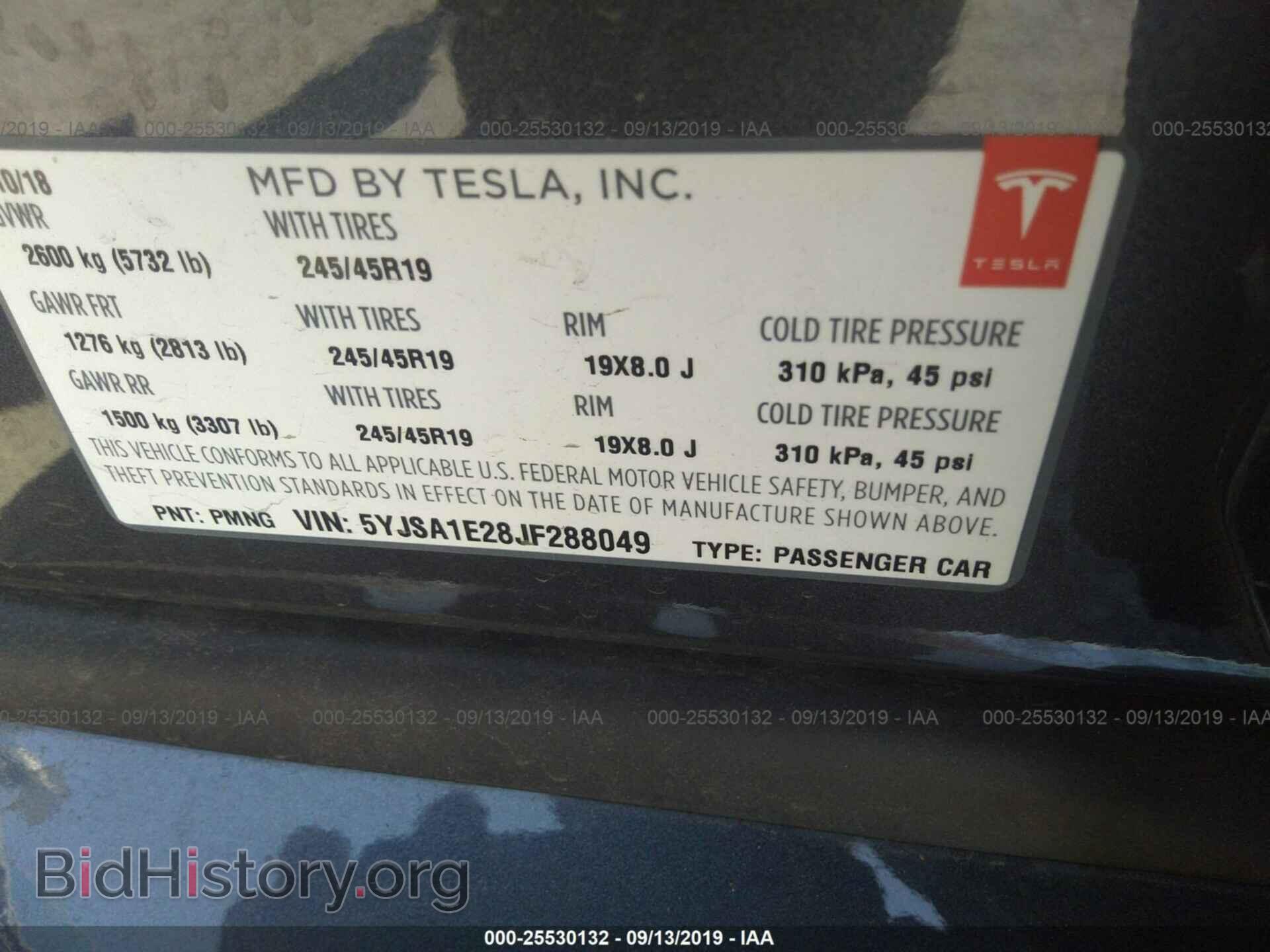 2018 TESLA MODEL S - VIN: 5YJSA1E28JF288049 - Photo 9