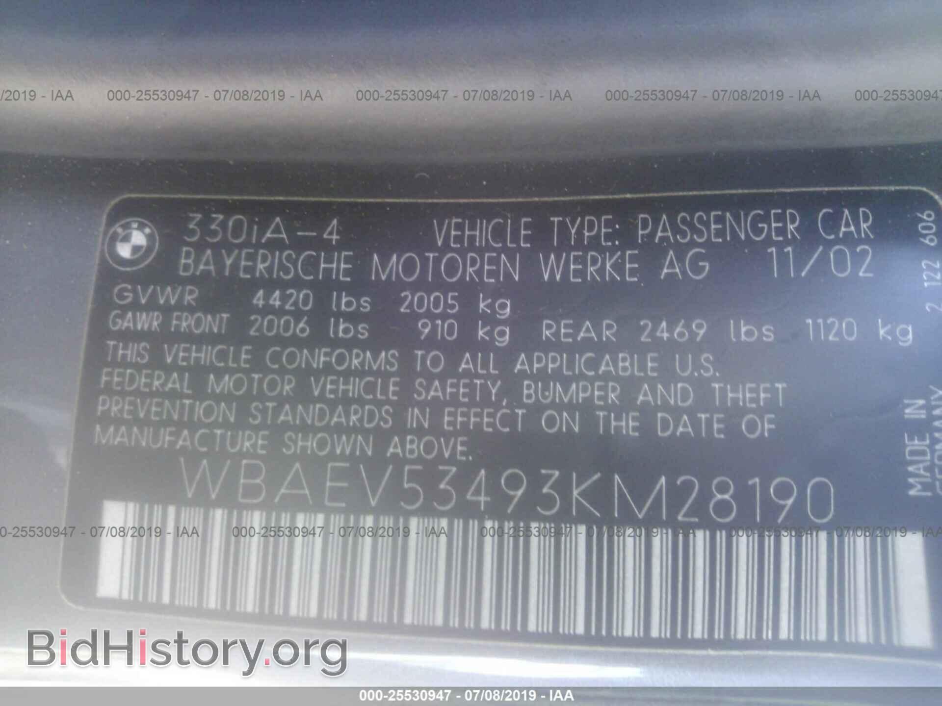 2003 BMW 330 - VIN: WBAEV53493KM28190 - Фото 9