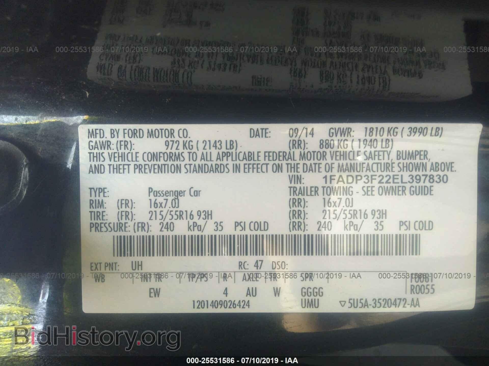2014 FORD FOCUS - VIN: 1FADP3F22EL397830 - Photo 9