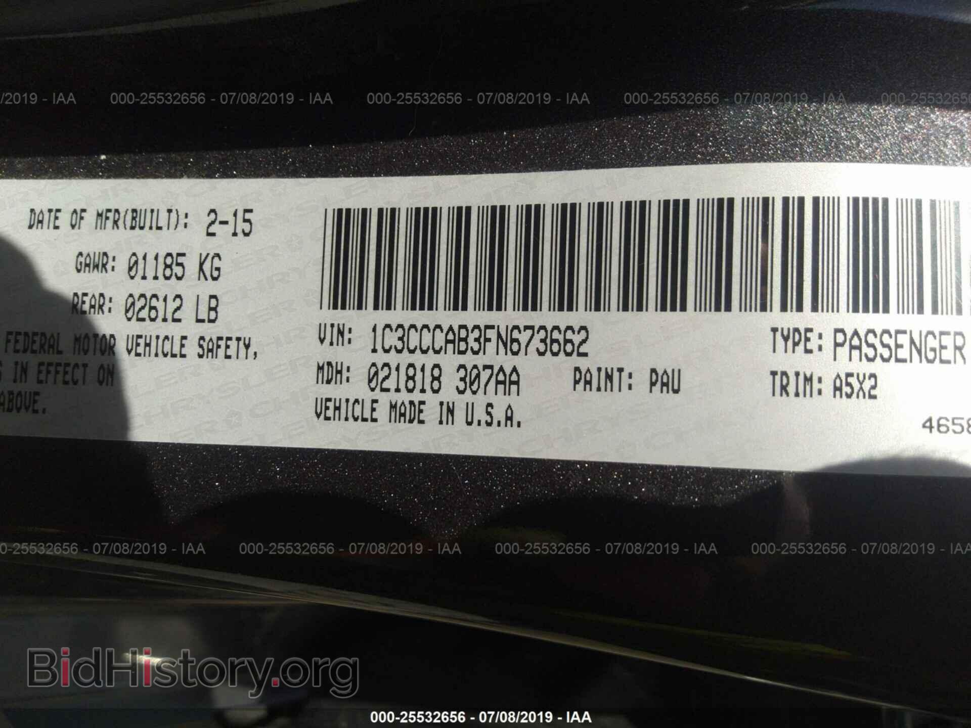 2015 CHRYSLER 200 - VIN: 1C3CCCAB3FN673662 - Фото 9