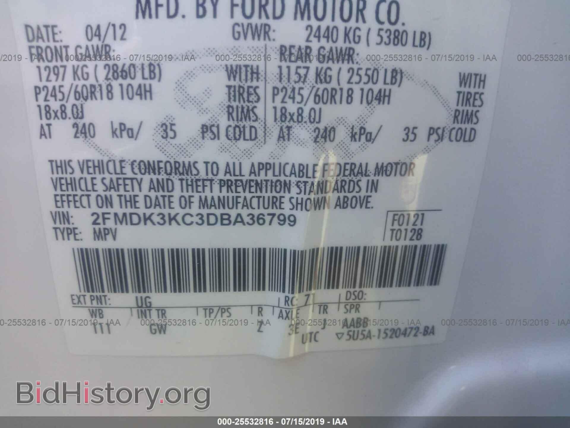2013 FORD EDGE - VIN: 2FMDK3KC3DBA36799 - Photo 9