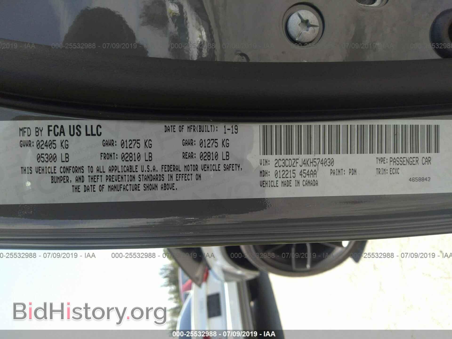 2019 DODGE CHALLENGER - VIN: 2C3CDZFJ4KH574030 - Photo 9