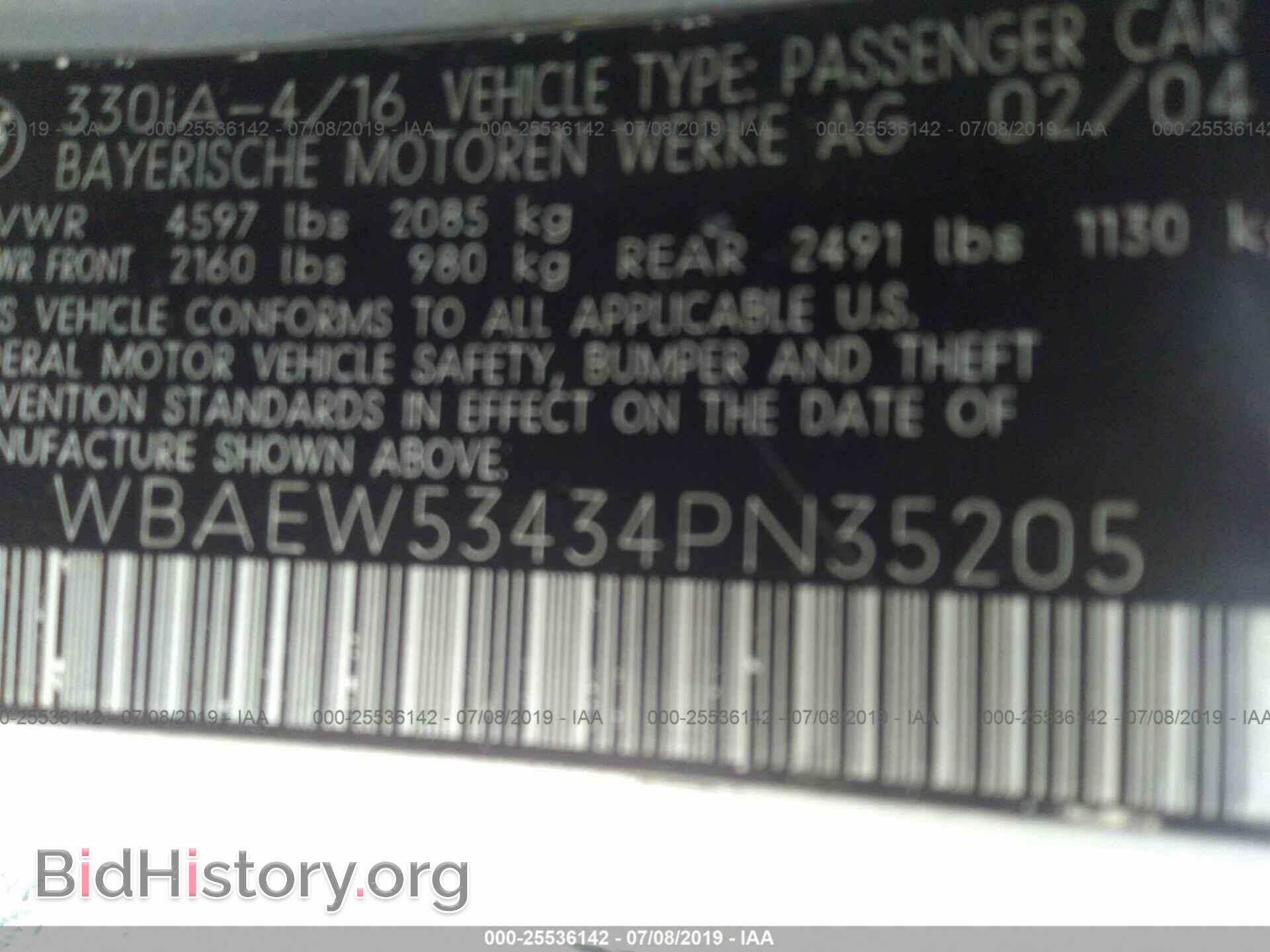 2004 BMW 330 - VIN: WBAEW53434PN35205 - Фото 9
