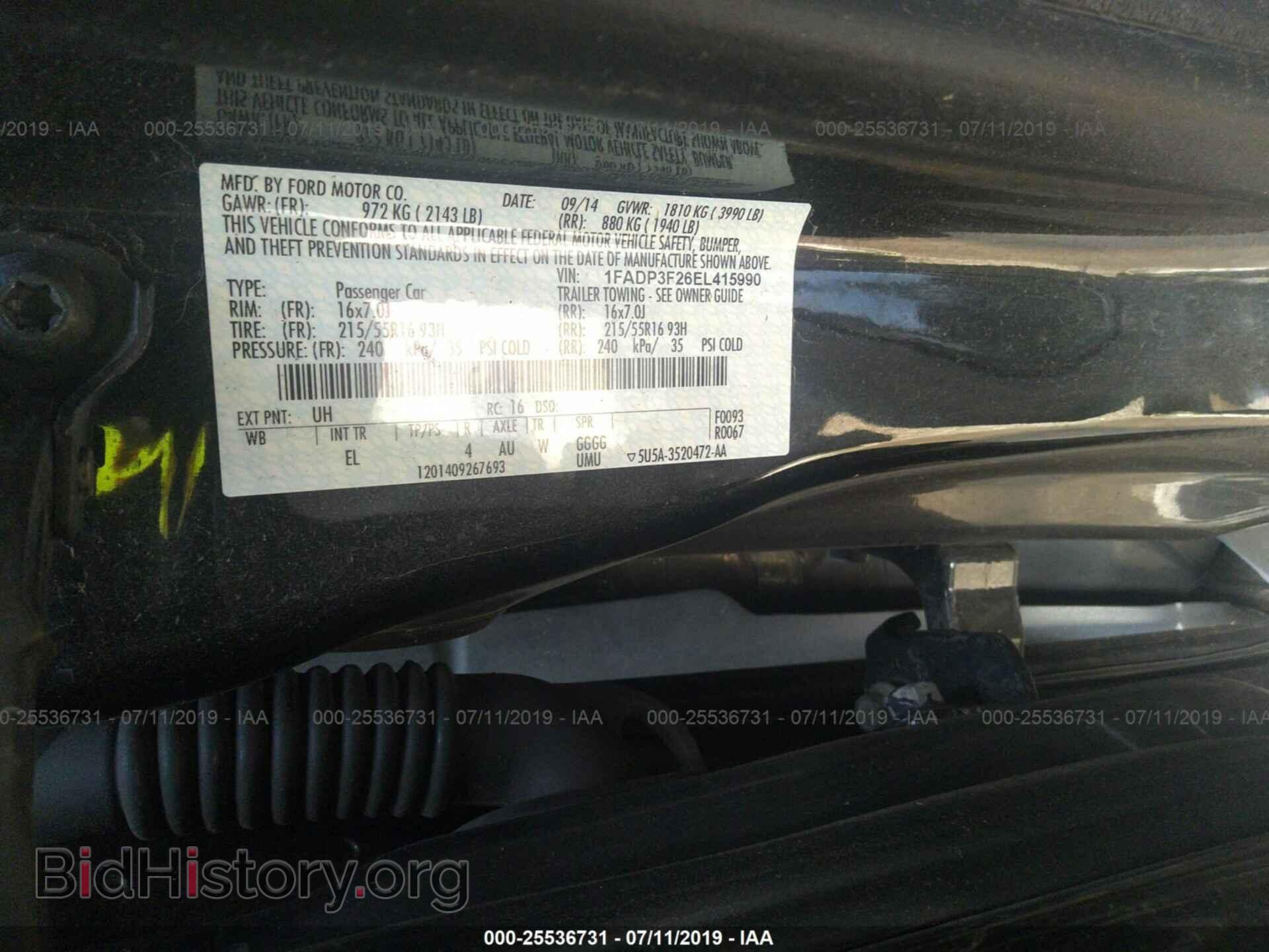 2014 FORD FOCUS - VIN: 1FADP3F26EL415990 - Фото 9
