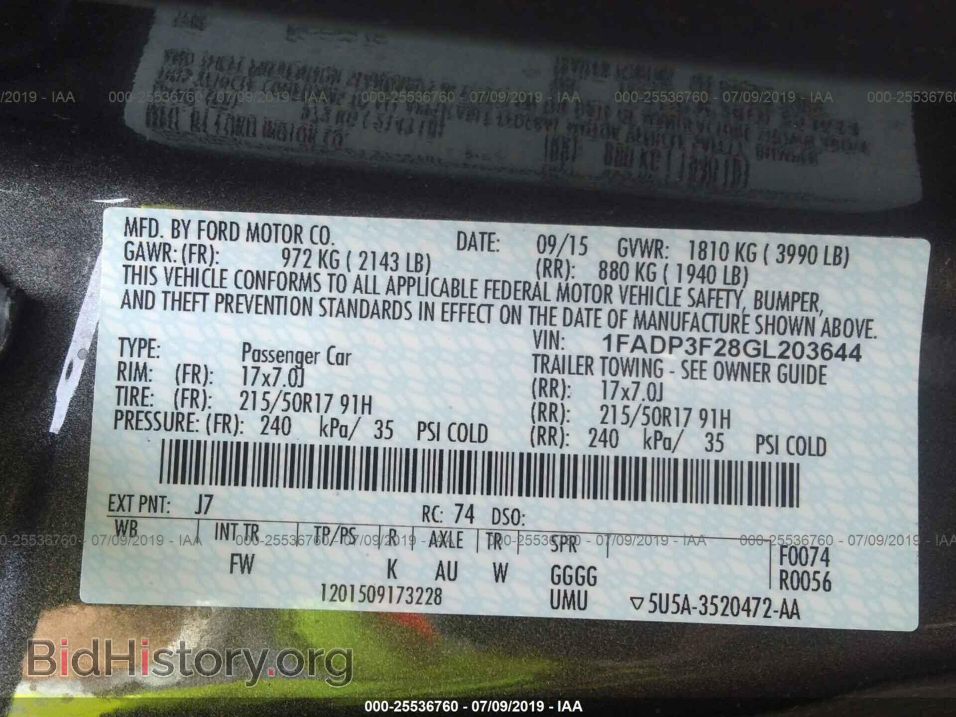 2016 FORD FOCUS - VIN: 1FADP3F28GL203644 - Фото 9