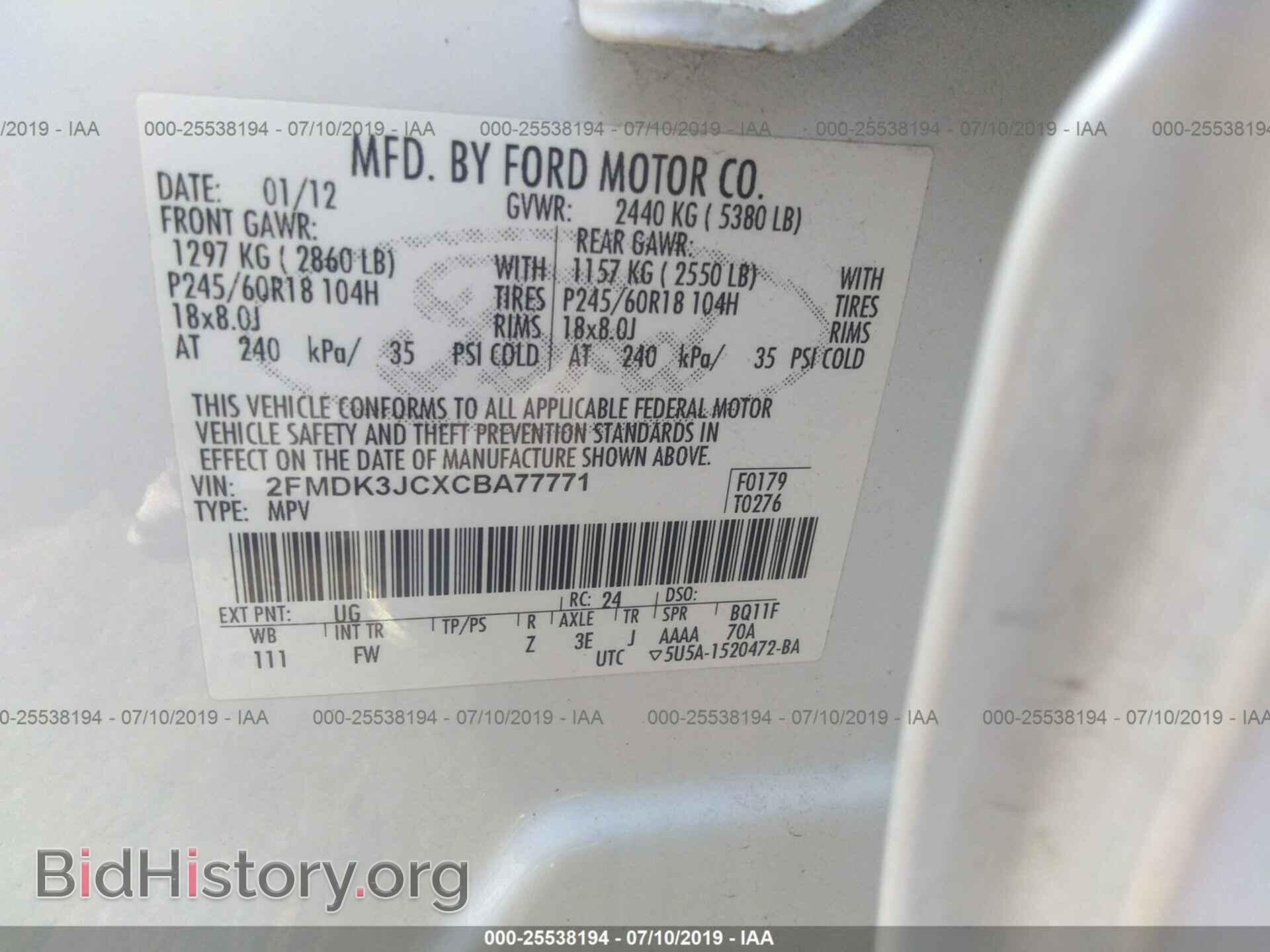 2012 FORD EDGE - VIN: 2FMDK3JCXCBA77771 - Photo 9