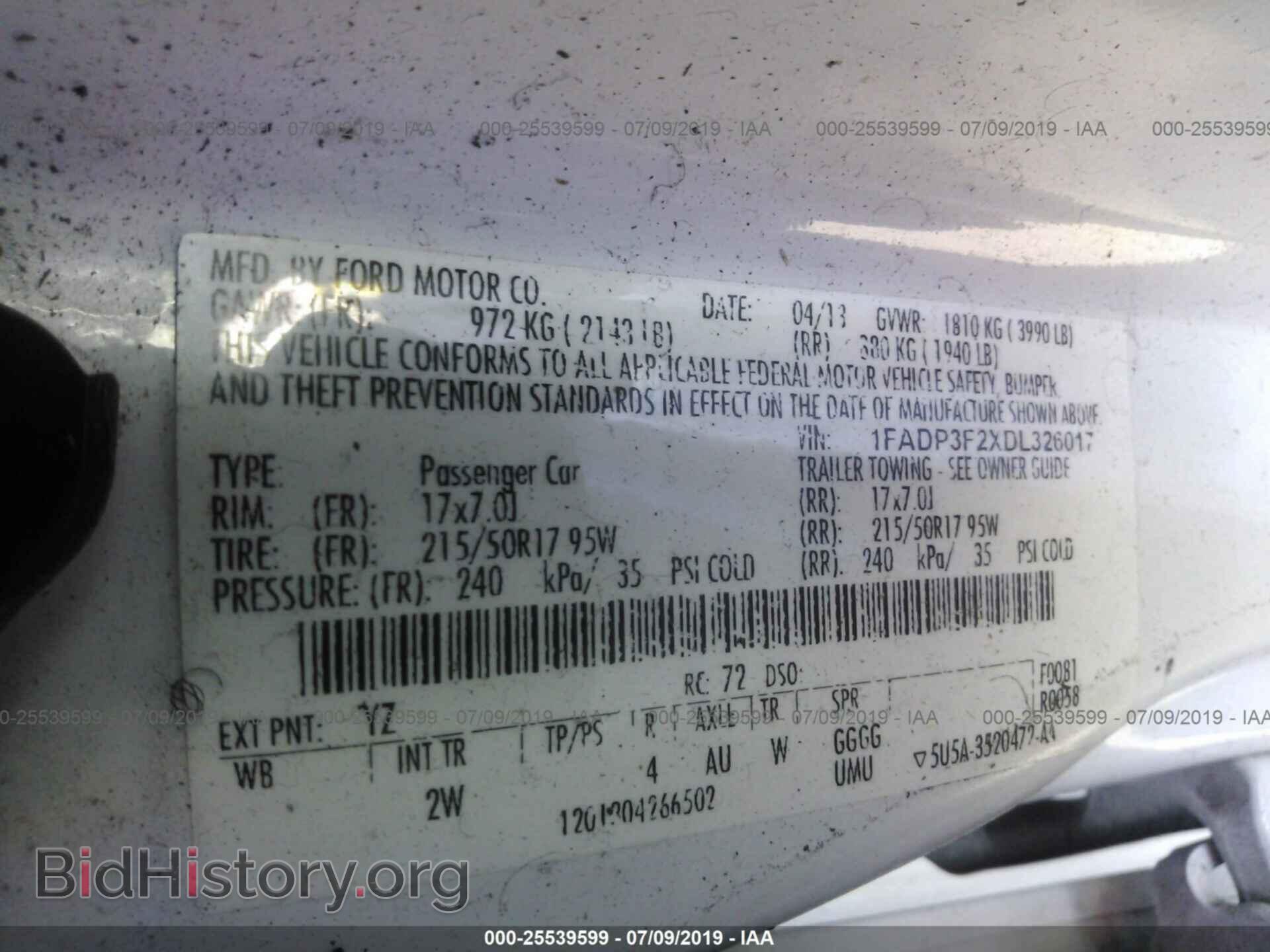 2013 FORD FOCUS - VIN: 1FADP3F2XDL326017 - Фото 9