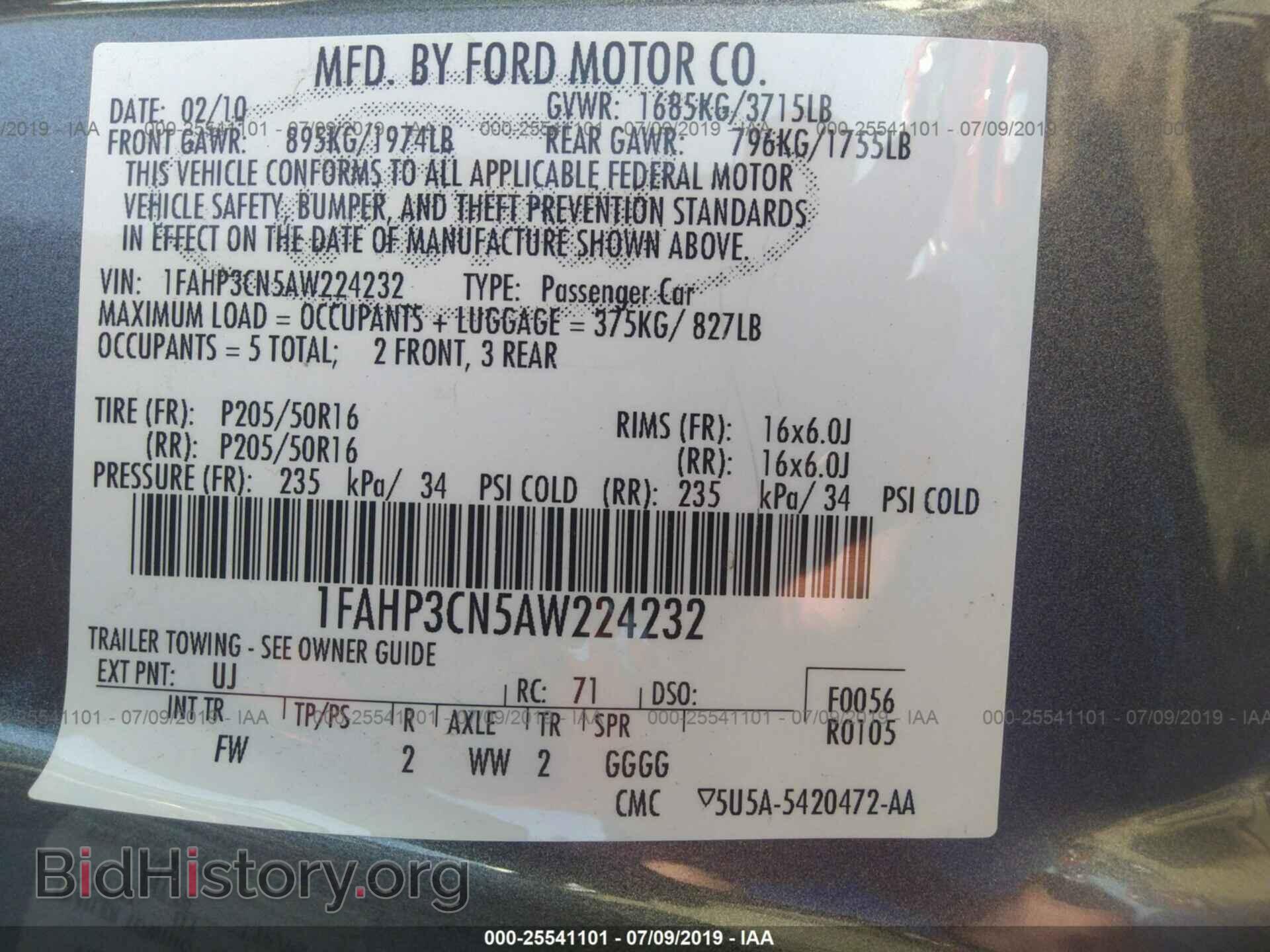 2010 FORD FOCUS - VIN: 1FAHP3CN5AW224232 - Фото 9