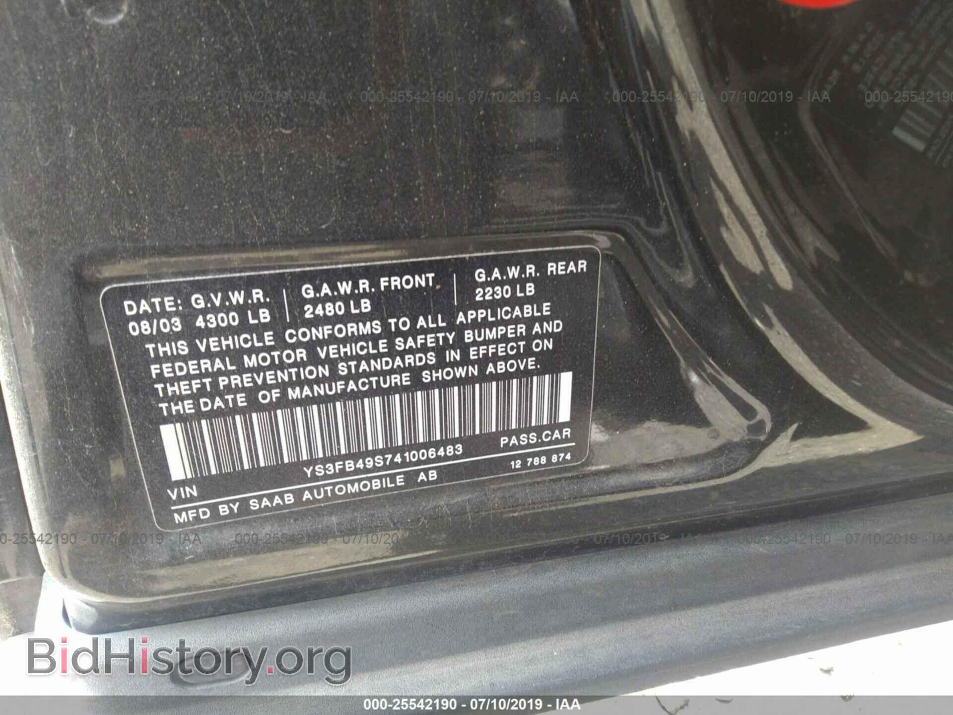 2004 SAAB 9-3 - VIN: YS3FB49S741006483 - Photo 9