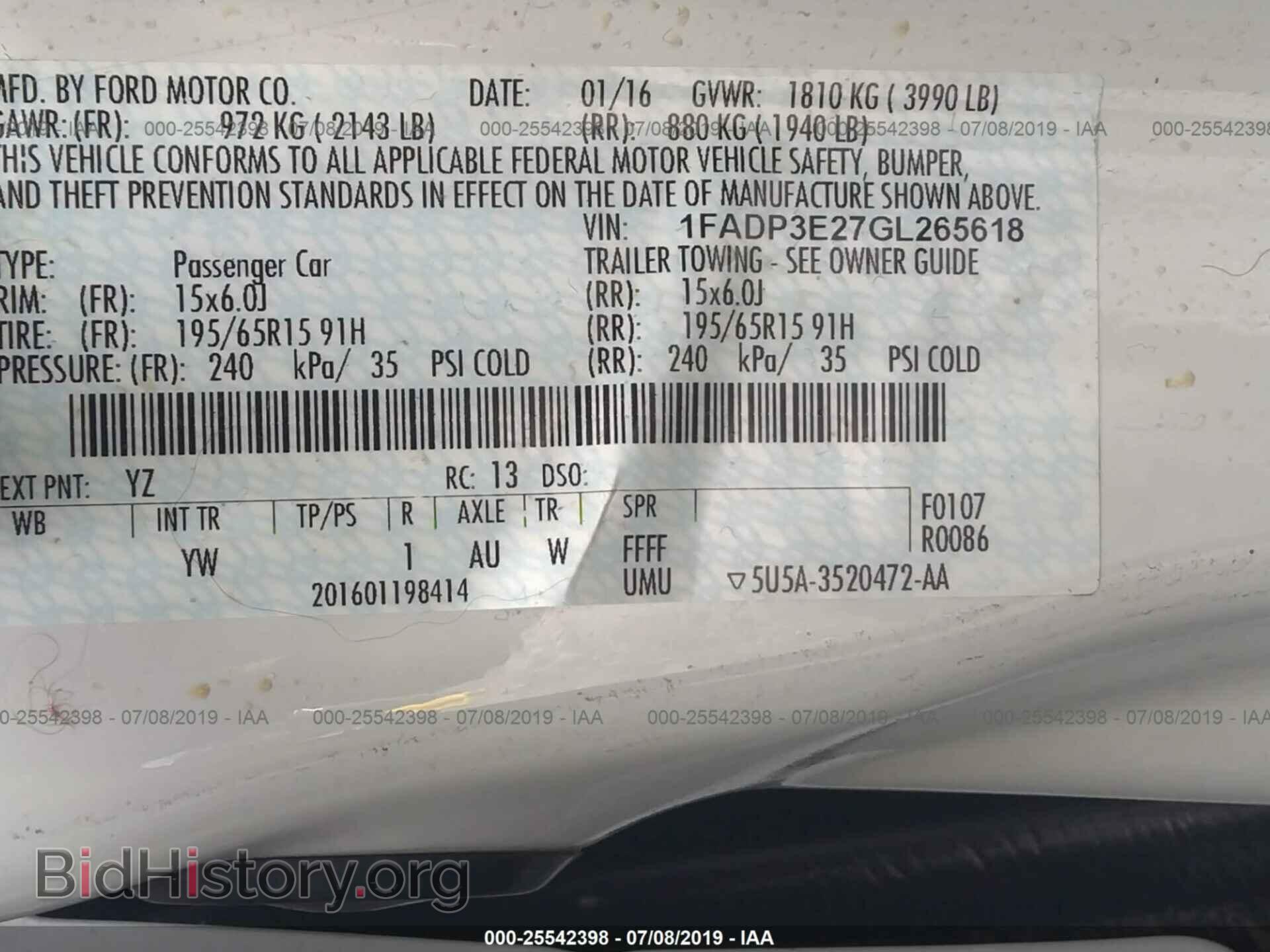 2016 FORD FOCUS - VIN: 1FADP3E27GL265618 - Photo 9