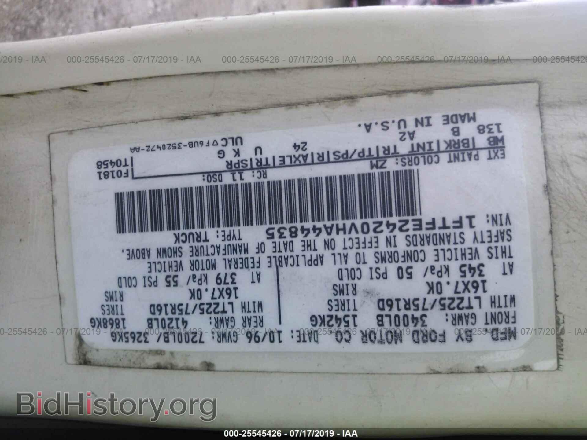 1997 FORD ECONOLINE - VIN: 1FTFE2420VHA44835 - Фото 9
