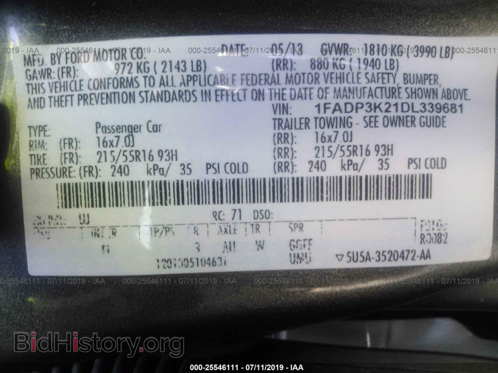 2013 FORD FOCUS - VIN: 1FADP3K21DL339681 - Photo 9