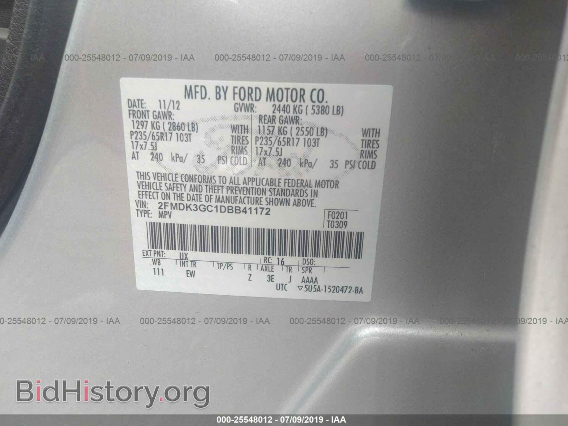 2013 FORD EDGE - VIN: 2FMDK3GC1DBB41172 - Photo 9