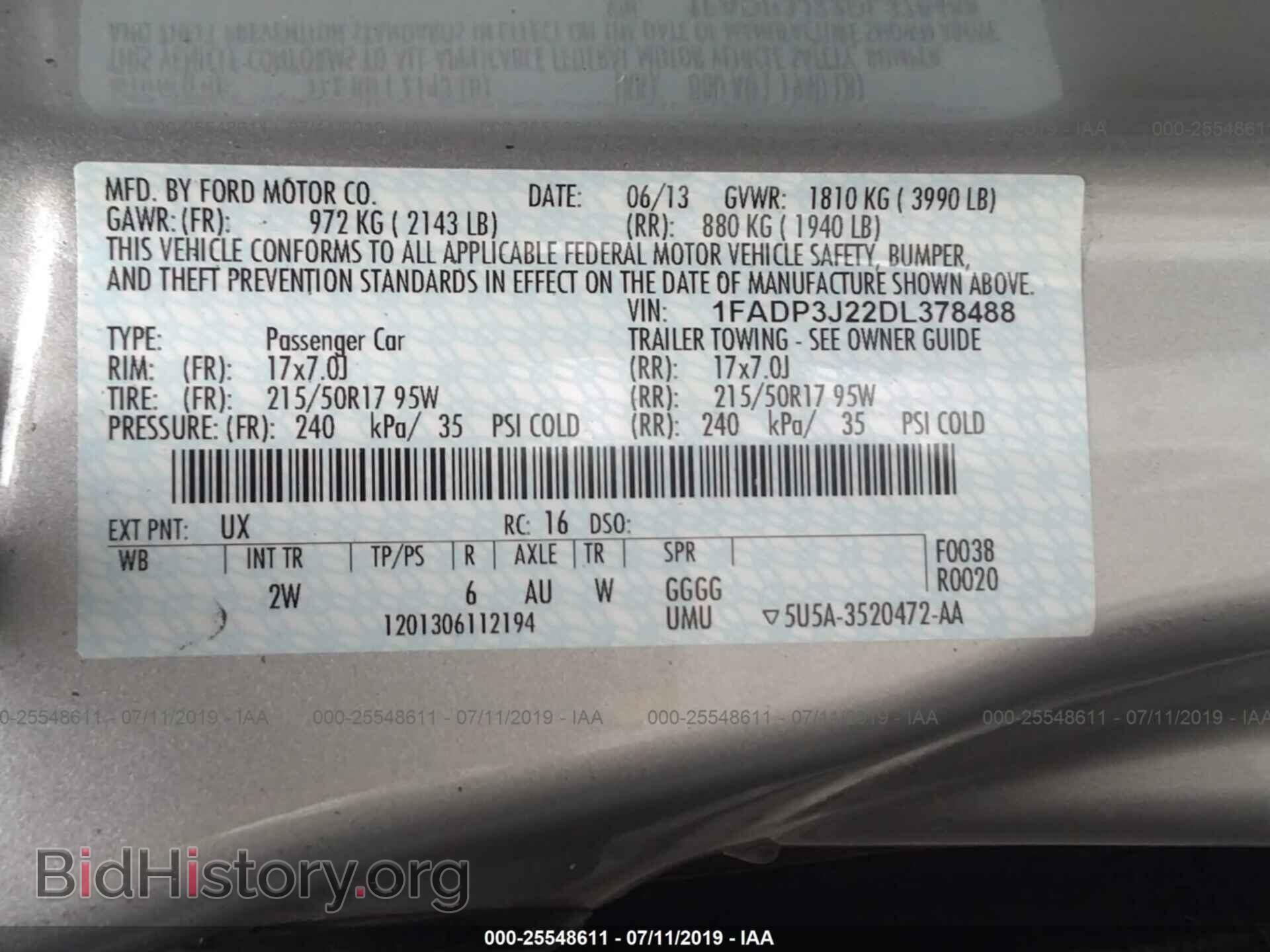 2013 FORD FOCUS - VIN: 1FADP3J22DL378488 - Фото 9