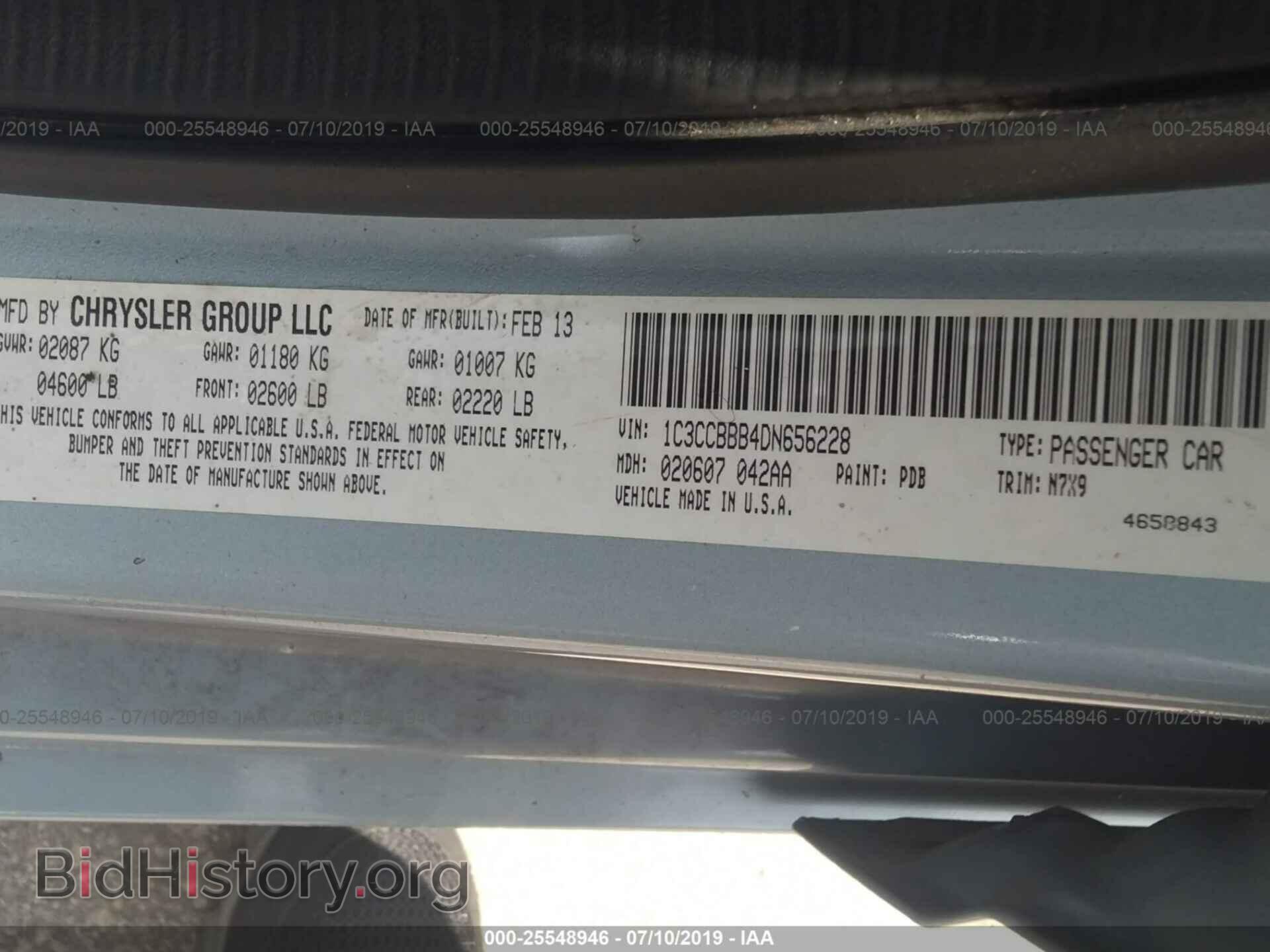 2013 CHRYSLER 200 - VIN: 1C3CCBBB4DN656228 - Фото 9
