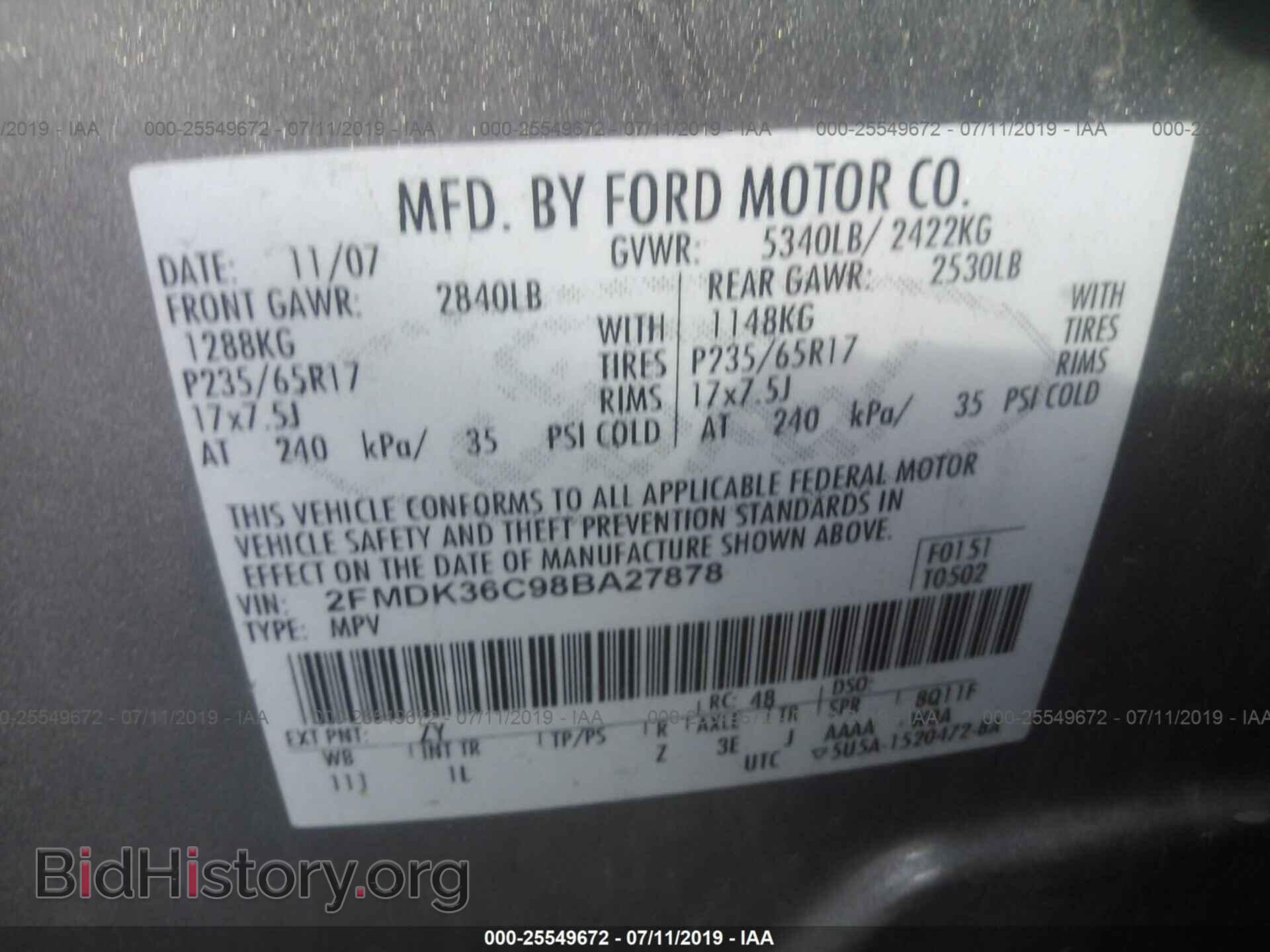 2008 FORD EDGE - VIN: 2FMDK36C98BA27878 - Photo 9