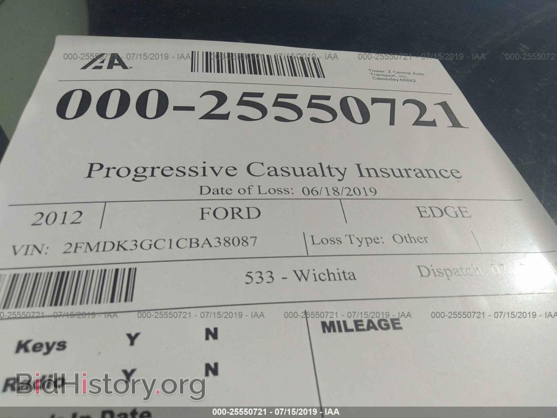 2012 FORD EDGE - VIN: 2FMDK3GC1CBA38087 - Фото 6
