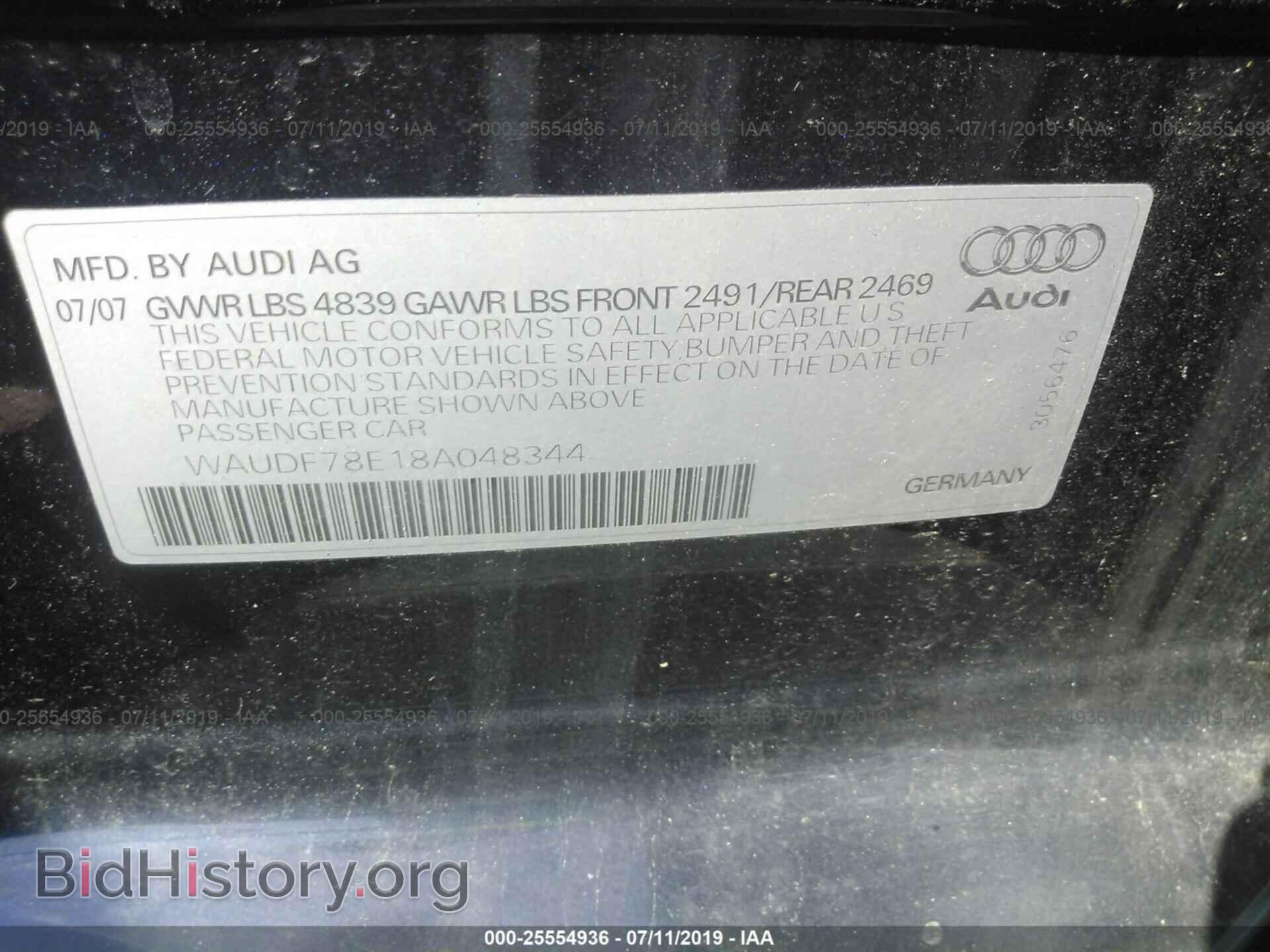 2008 AUDI A4 - VIN: WAUDF78E18A048344 - Photo 9