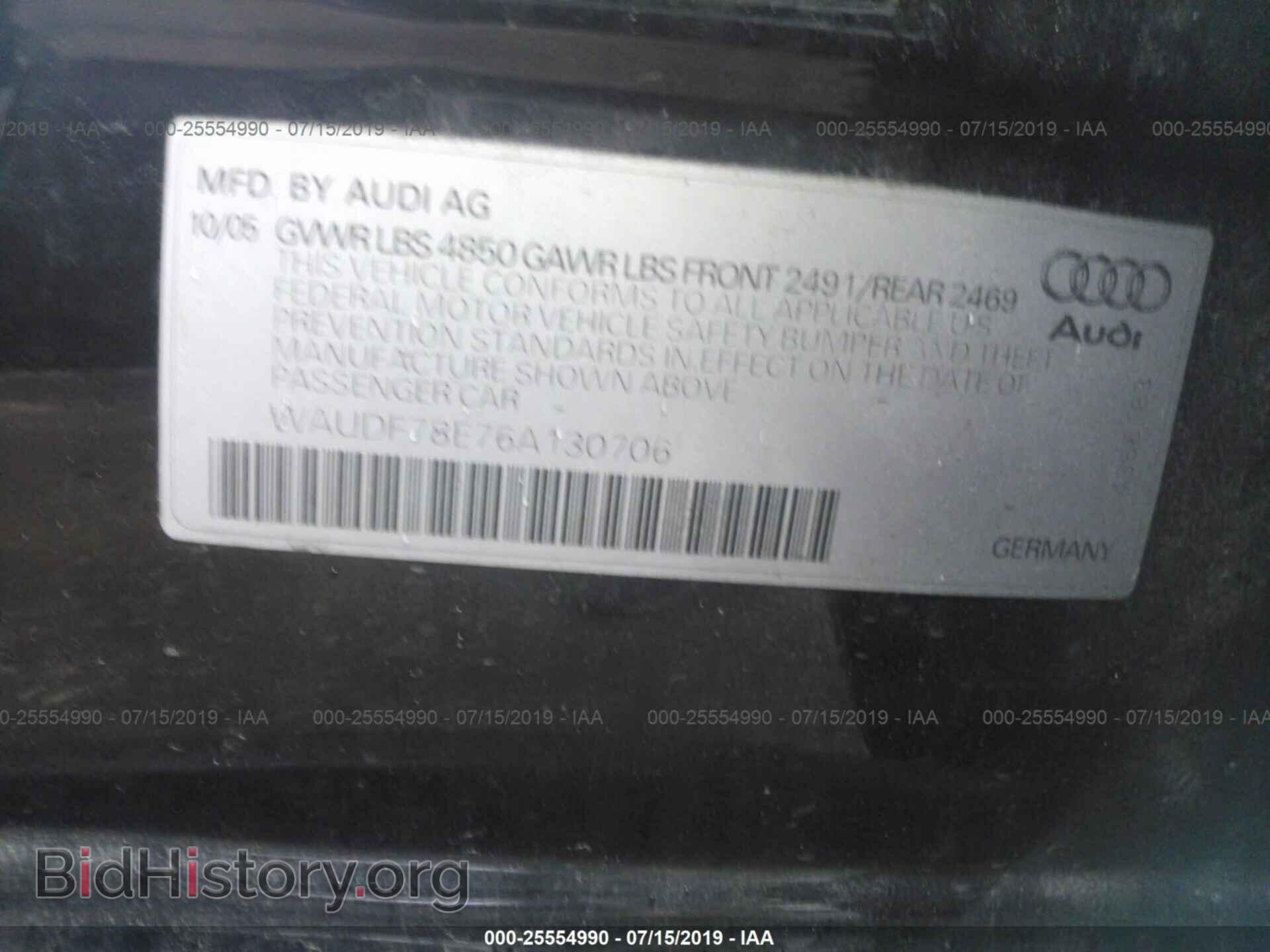 2006 AUDI A4 - VIN: WAUDF78E76A130706 - Photo 9