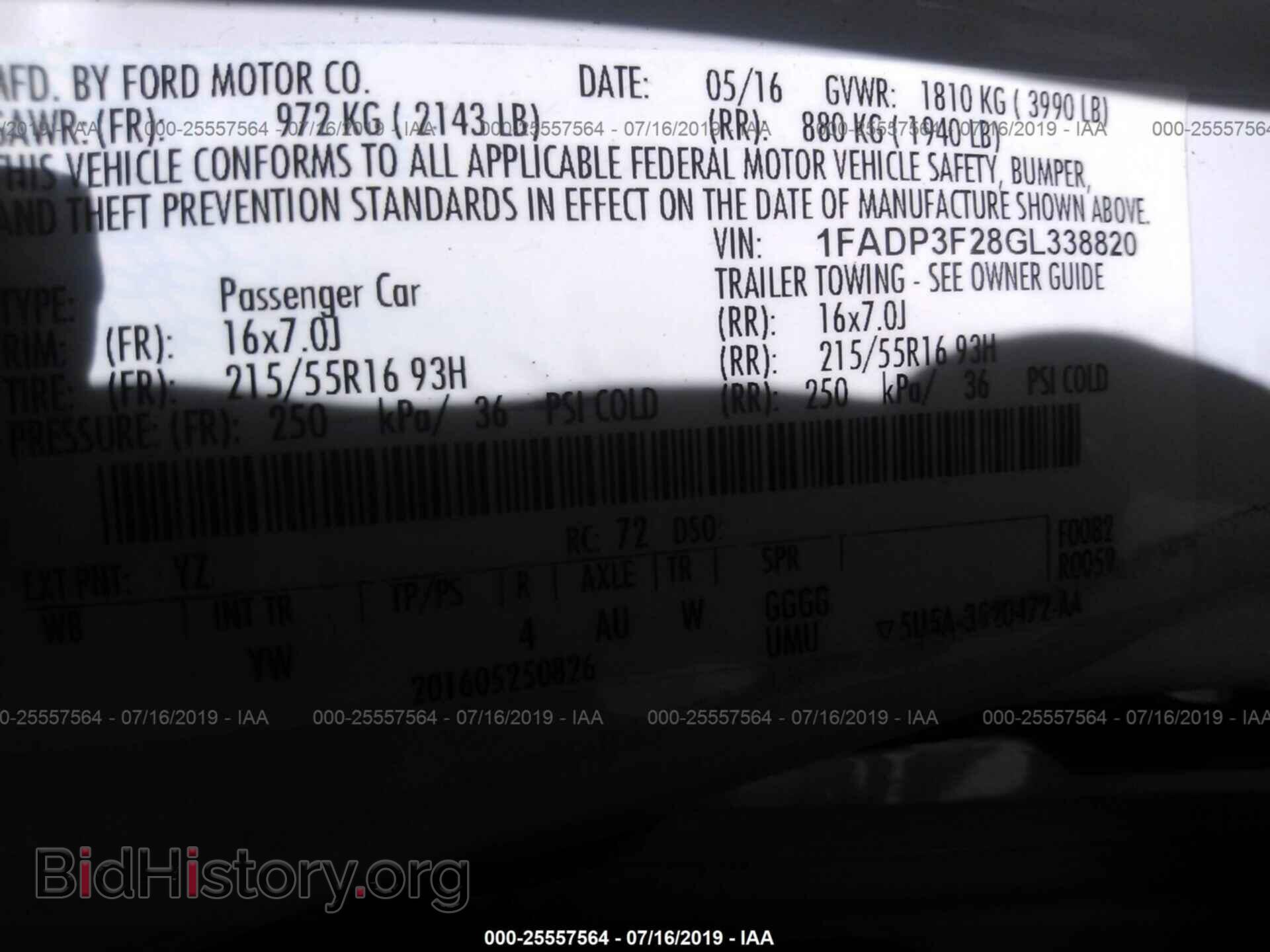 2016 FORD FOCUS - VIN: 1FADP3F28GL338820 - Фото 9