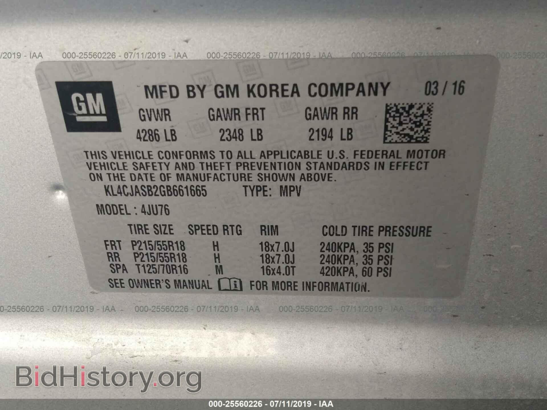 2016 BUICK ENCORE - VIN: KL4CJASB2GB661665 - Фото 9