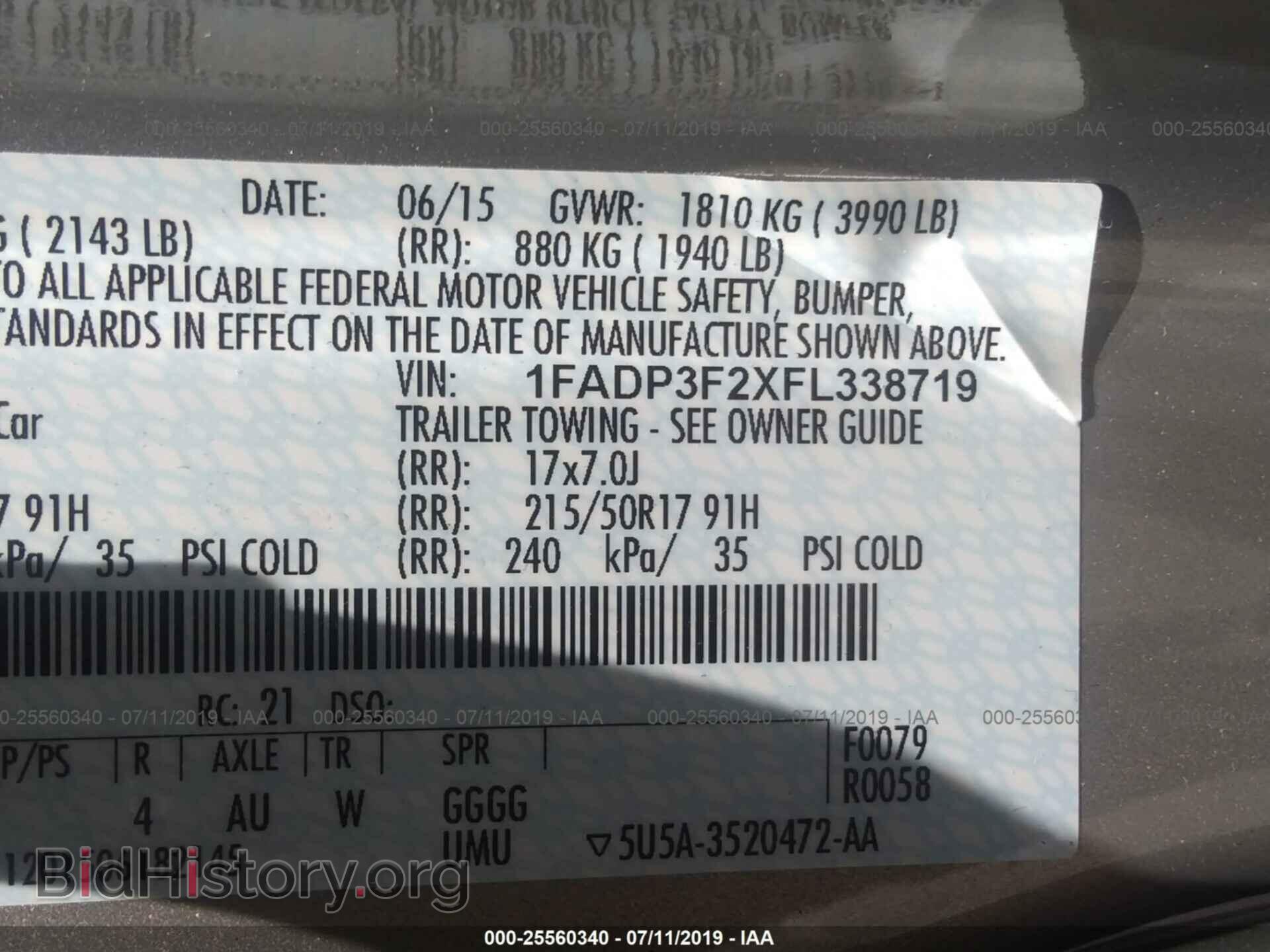 2015 FORD FOCUS - VIN: 1FADP3F2XFL338719 - Photo 9