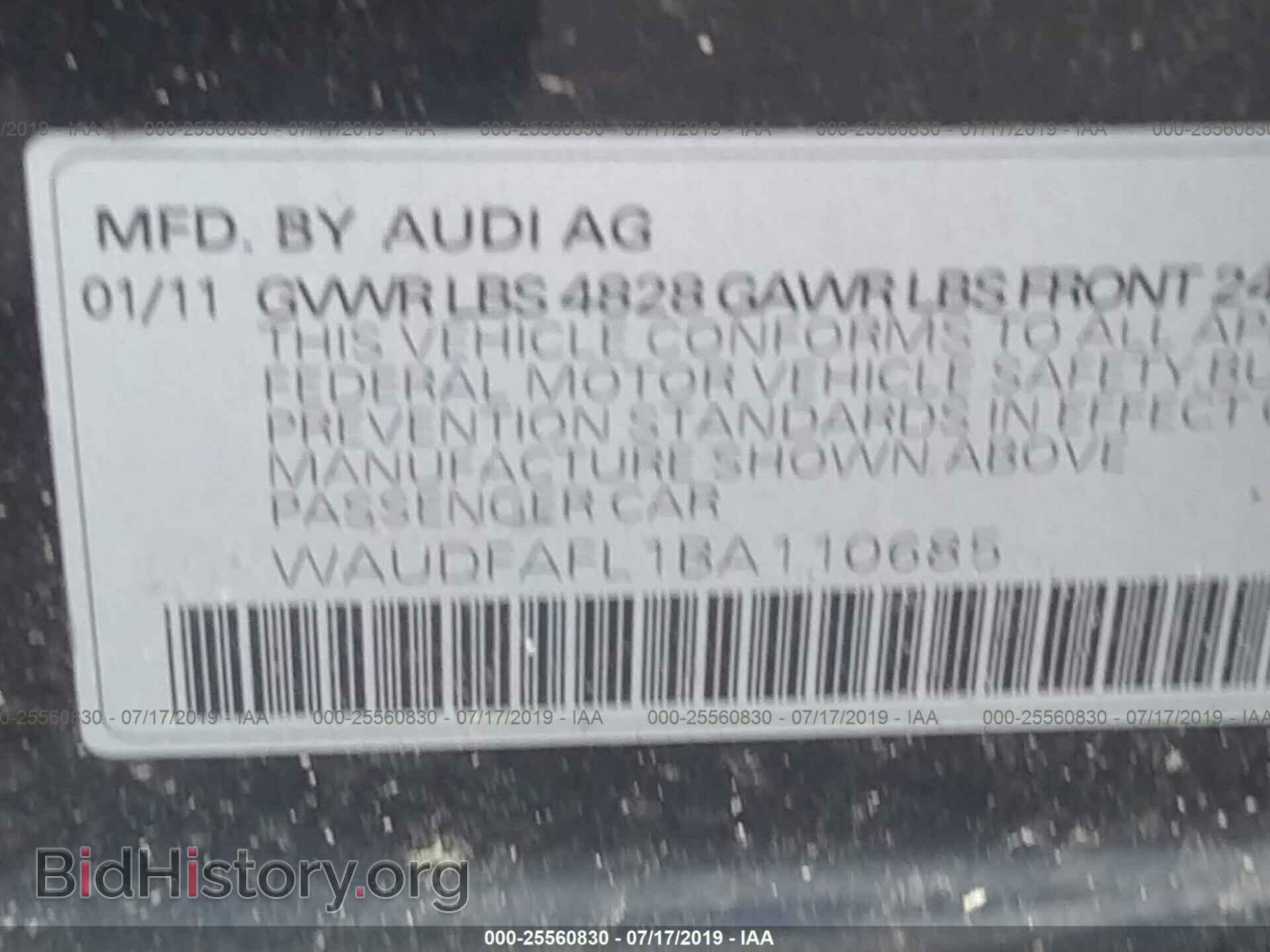 2011 AUDI A4 - VIN: WAUDFAFL1BA110685 - Photo 9