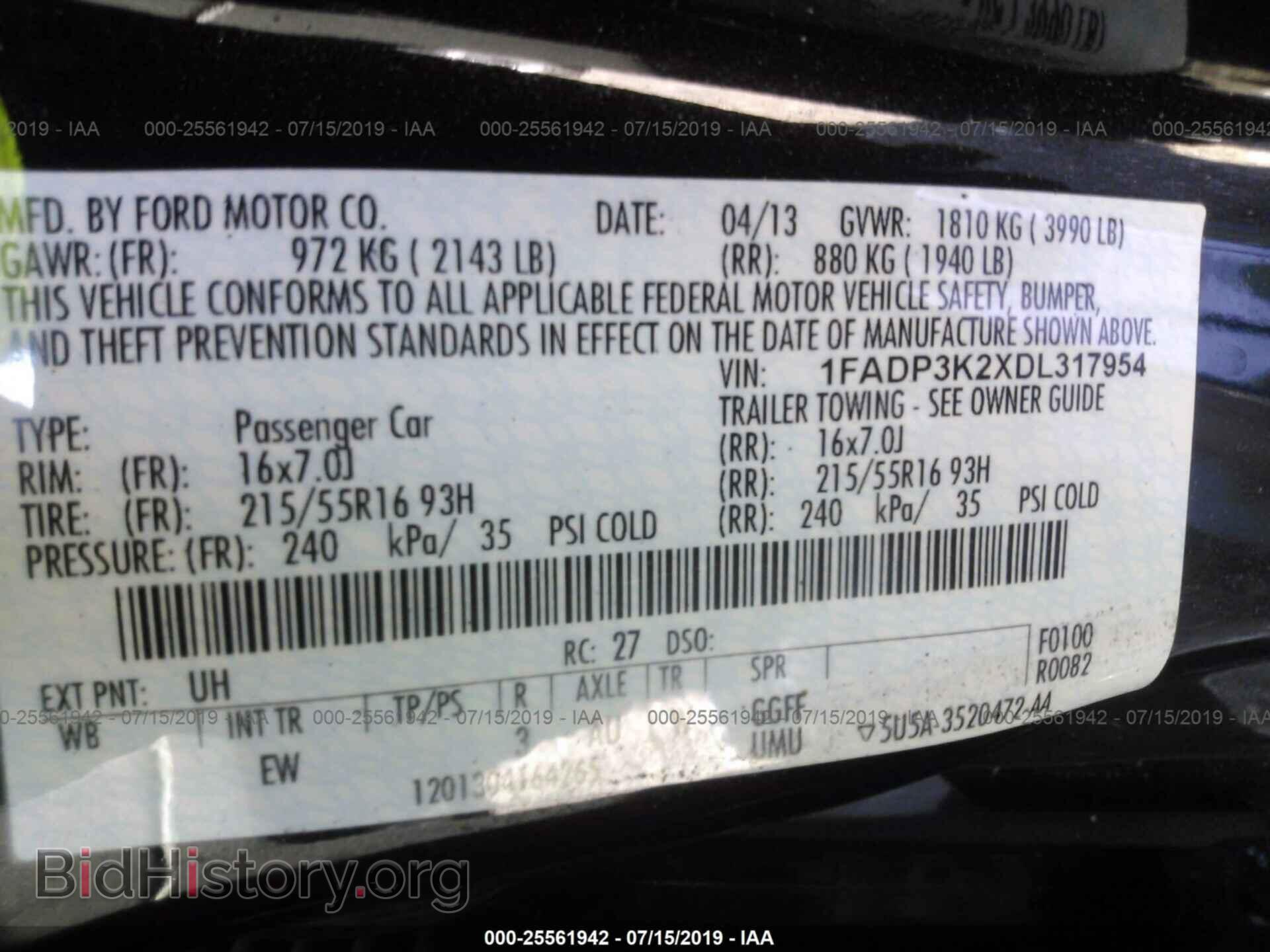 2013 FORD FOCUS - VIN: 1FADP3K2XDL317954 - Фото 9