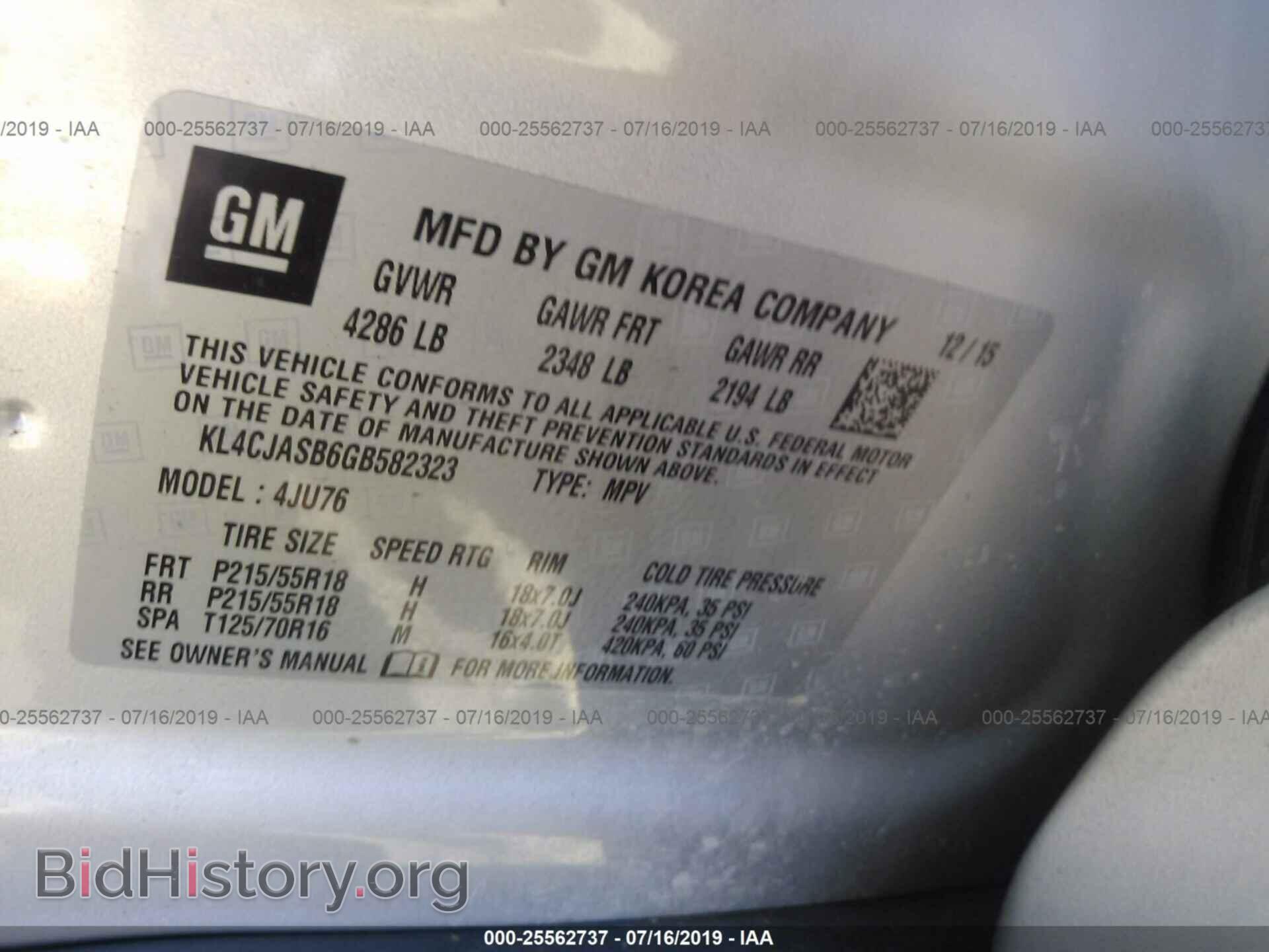 2016 BUICK ENCORE - VIN: KL4CJASB6GB582323 - Фото 9