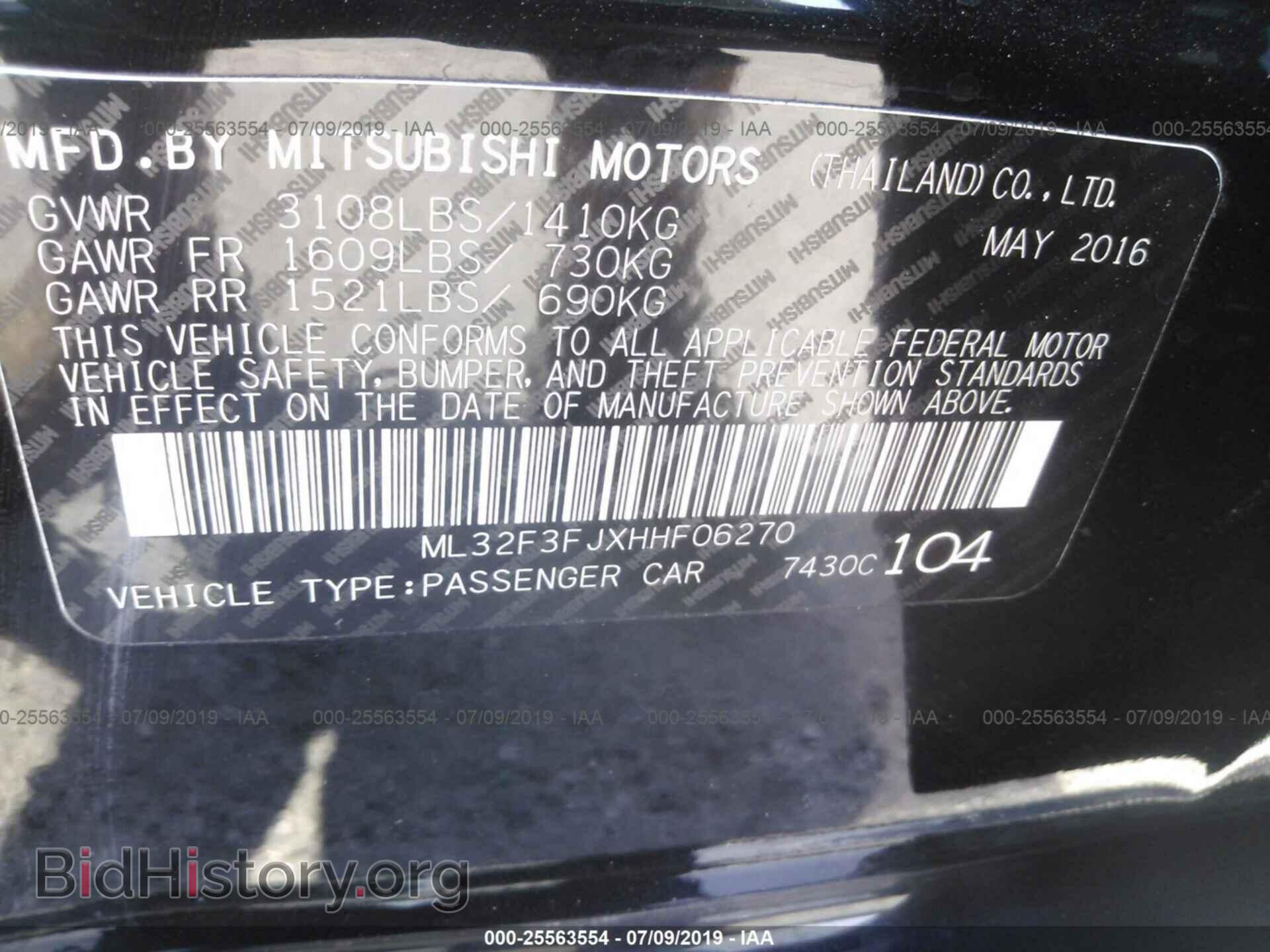2017 MITSUBISHI MIRAGE - VIN: ML32F3FJXHHF06270 - Фото 9