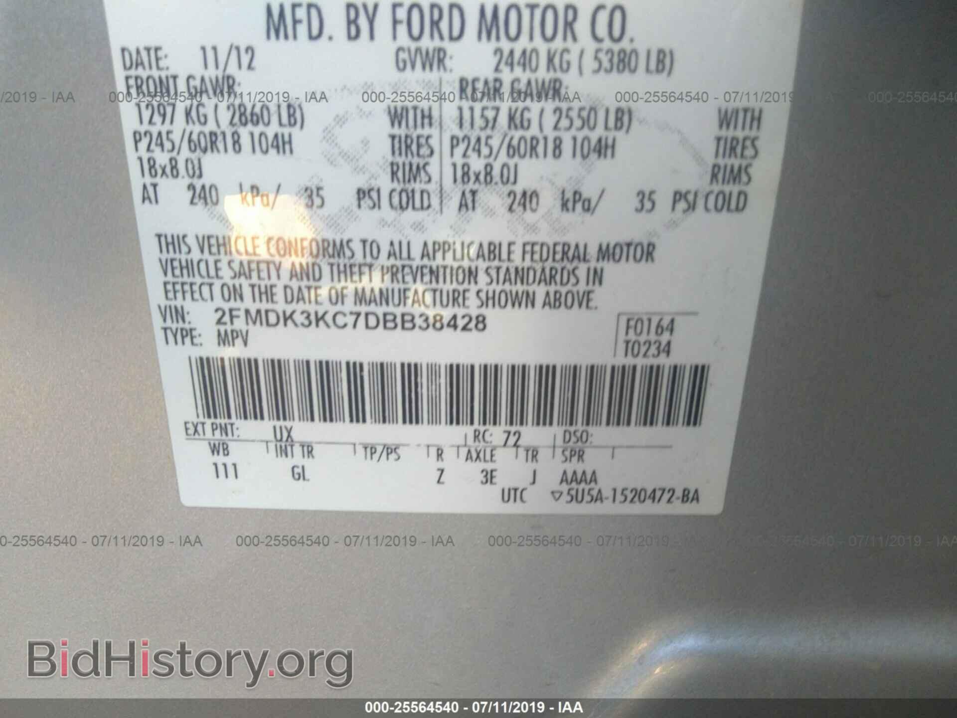 2013 FORD EDGE - VIN: 2FMDK3KC7DBB38428 - Photo 9