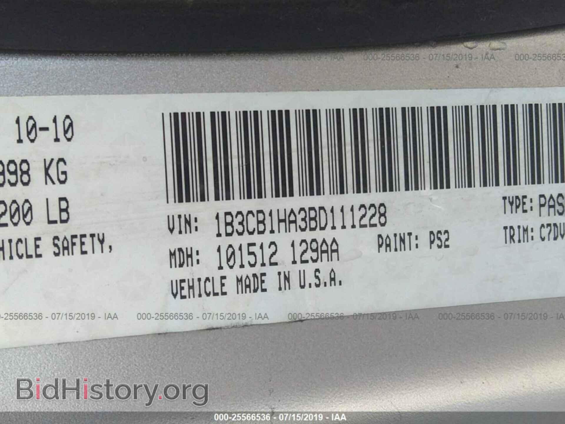 2011 DODGE CALIBER - VIN: 1B3CB1HA3BD111228 - Фото 9