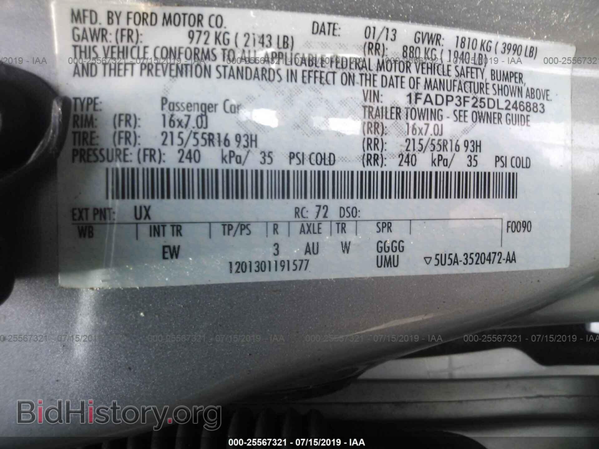 2013 FORD FOCUS - VIN: 1FADP3F25DL246883 - Фото 9