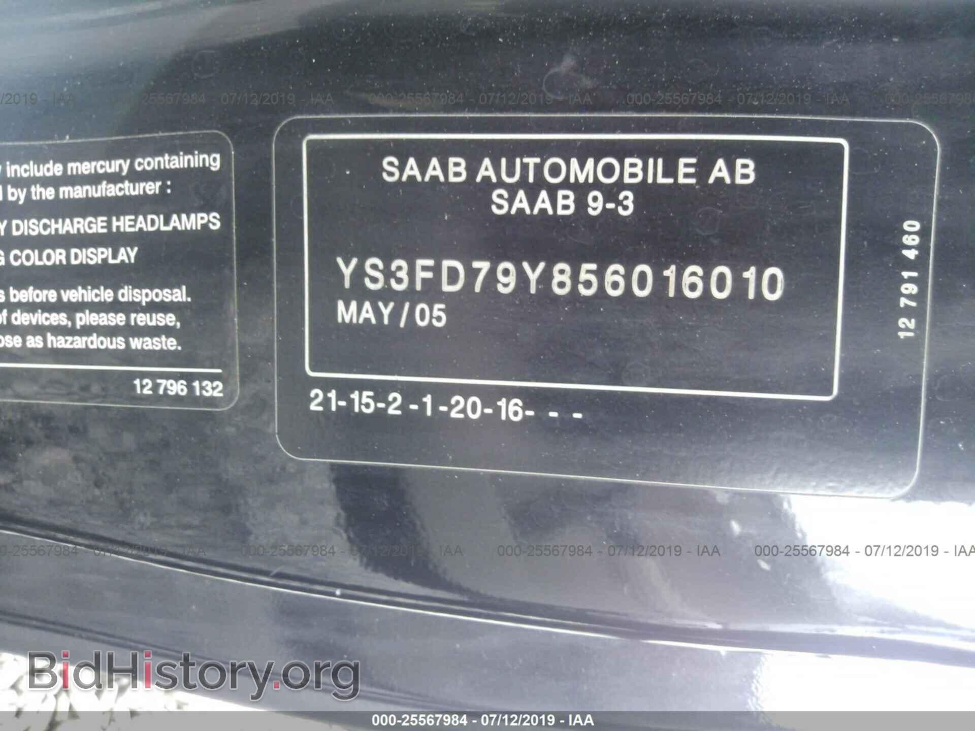 2005 SAAB 9-3 - VIN: YS3FD79Y856016010 - Photo 9