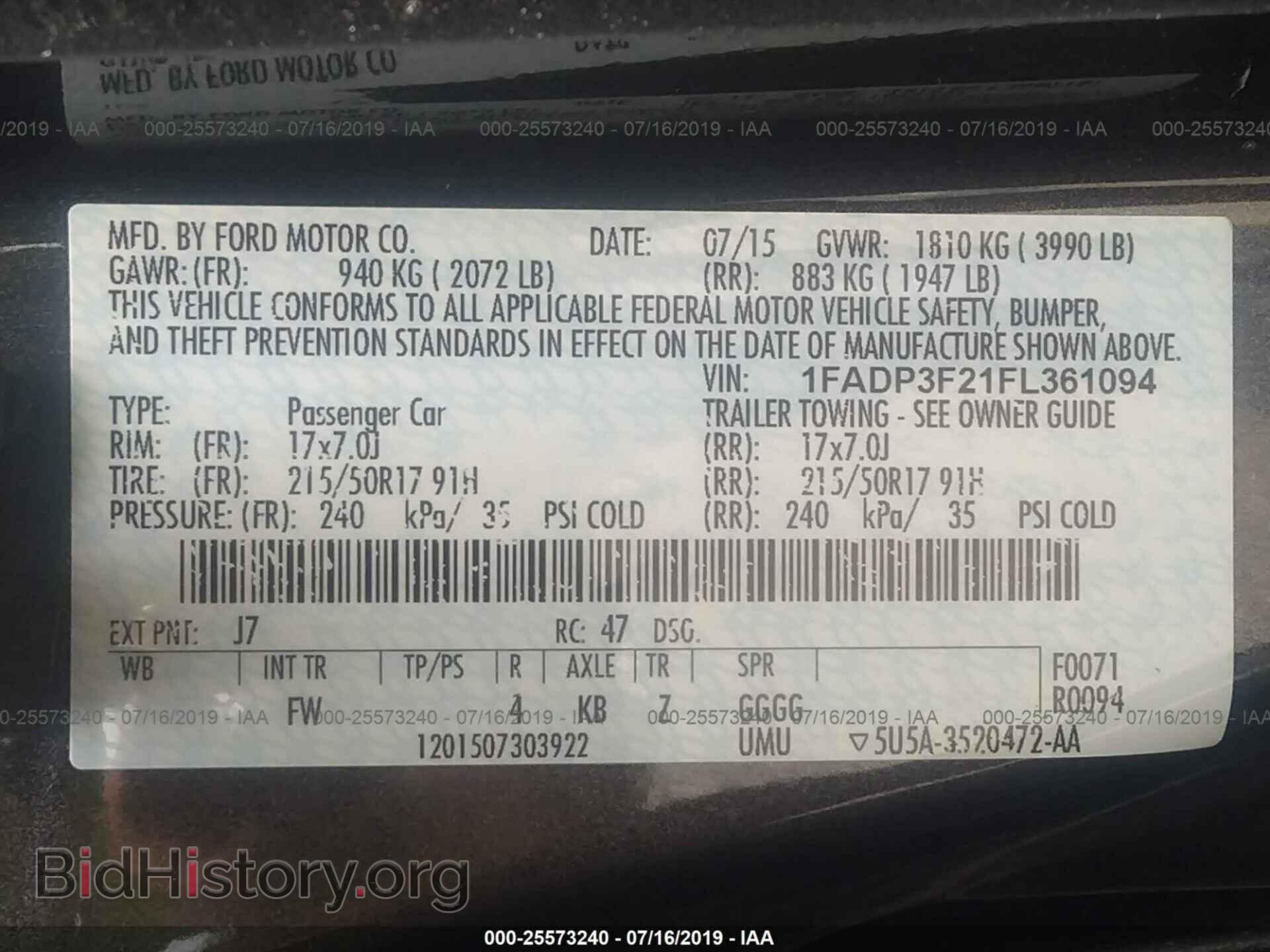 2015 FORD FOCUS - VIN: 1FADP3F21FL361094 - Photo 9