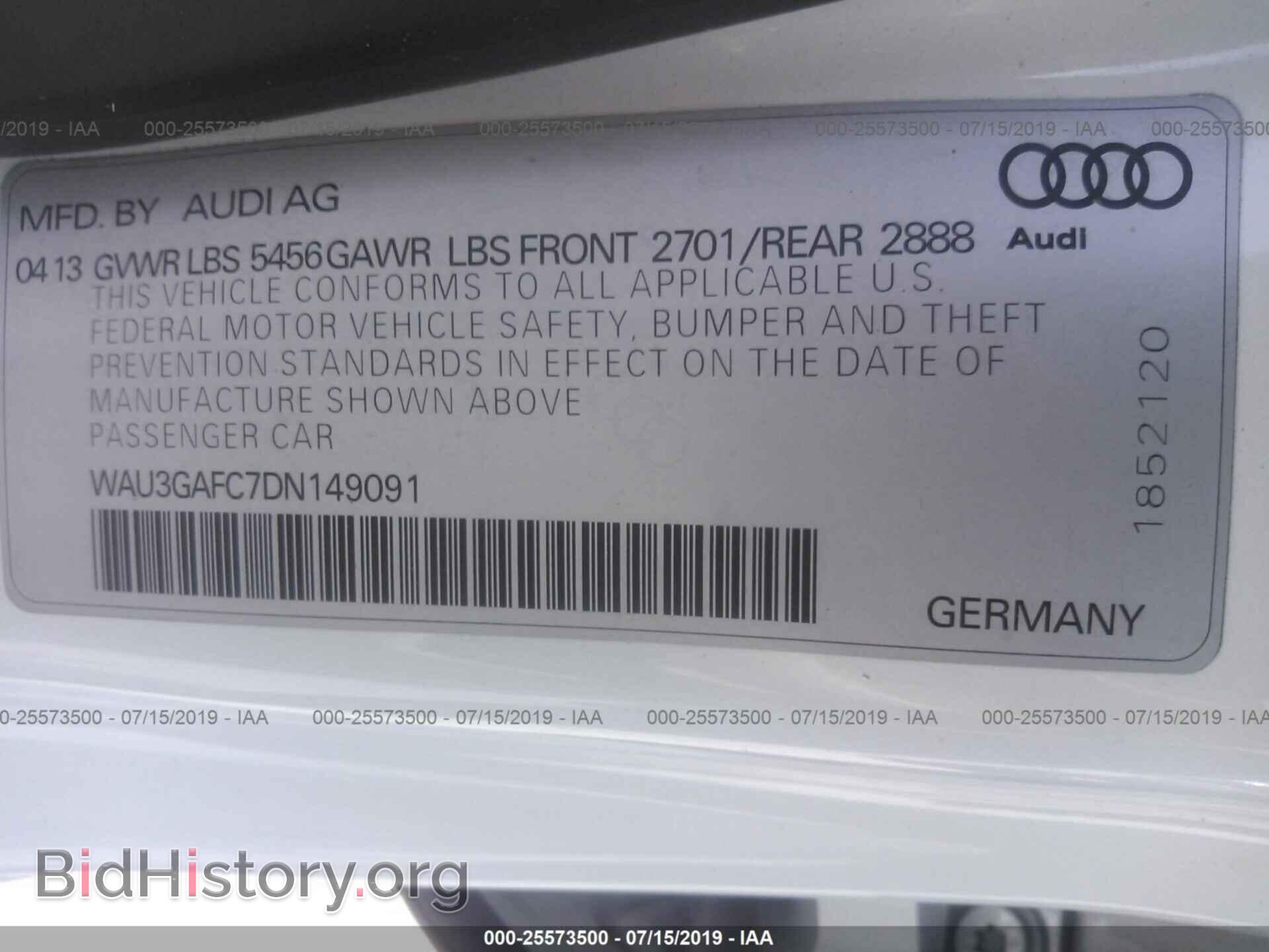 2013 AUDI A7 - VIN: WAU3GAFC7DN149091 - Фото 9