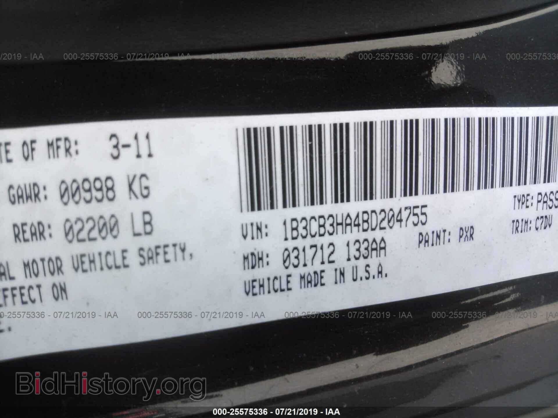 2011 DODGE CALIBER - VIN: 1B3CB3HA4BD204755 - Фото 9