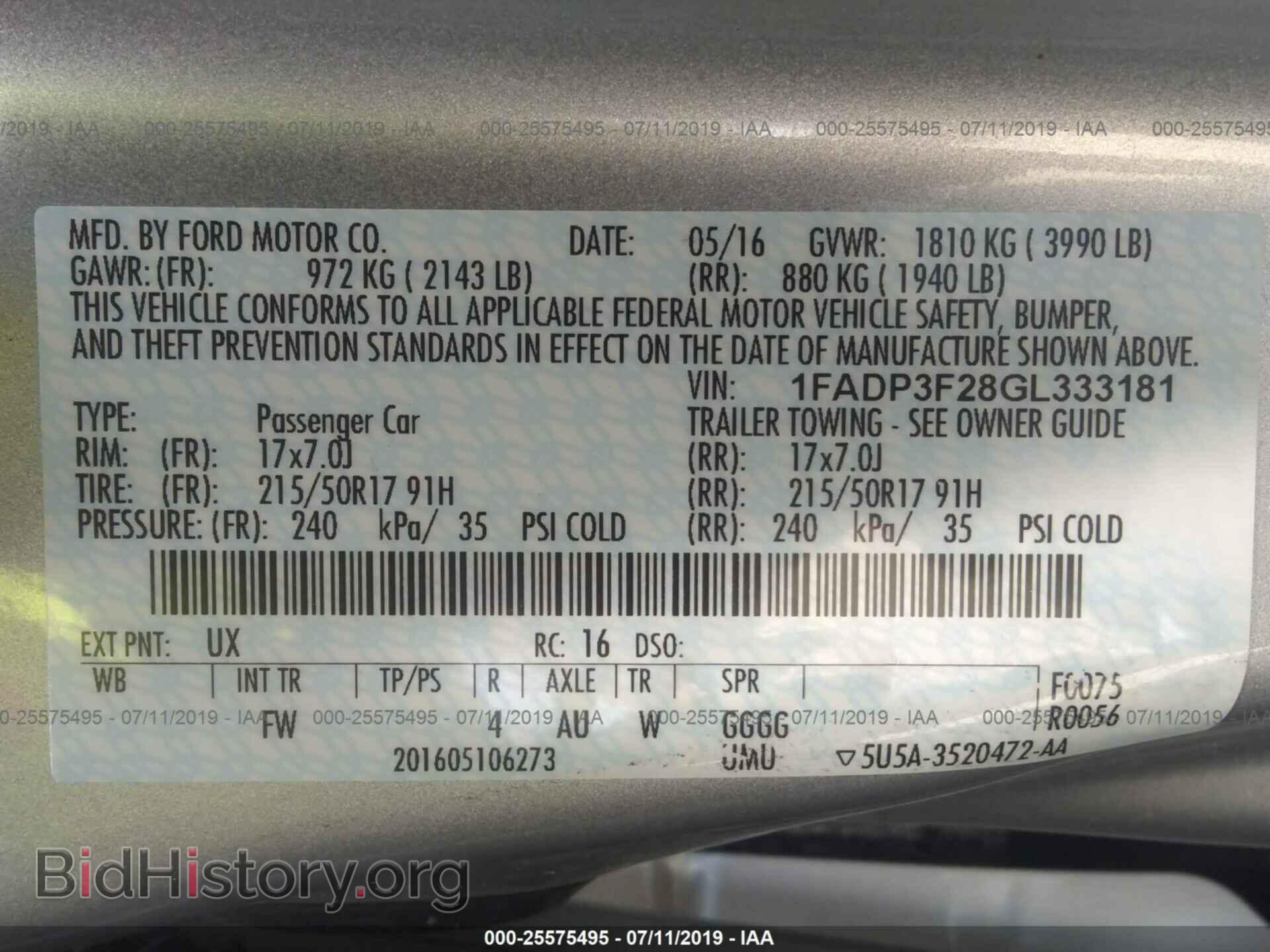 2016 FORD FOCUS - VIN: 1FADP3F28GL333181 - Фото 9