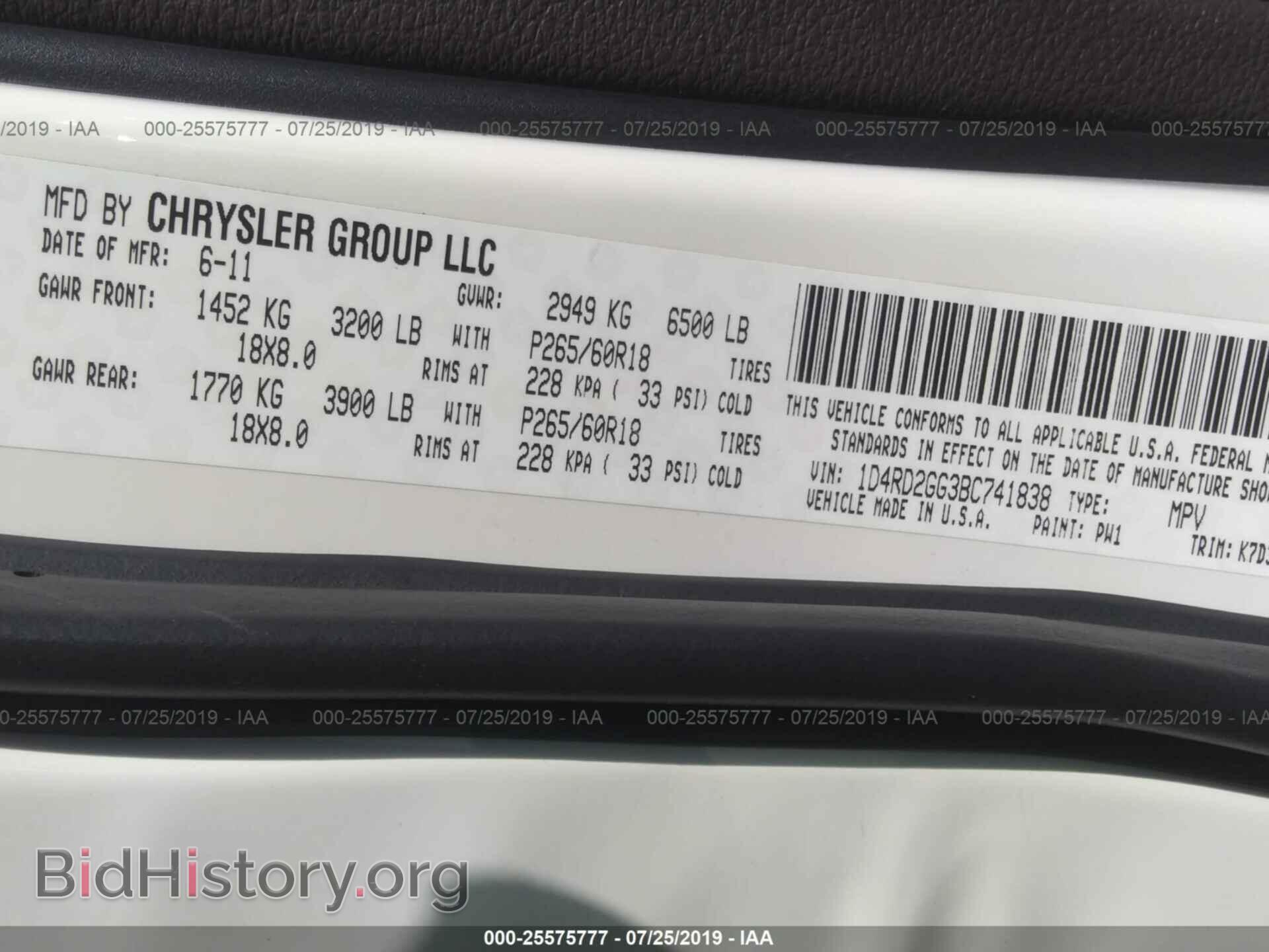 2011 DODGE DURANGO - VIN: 1D4RD2GG3BC741838 - Photo 9