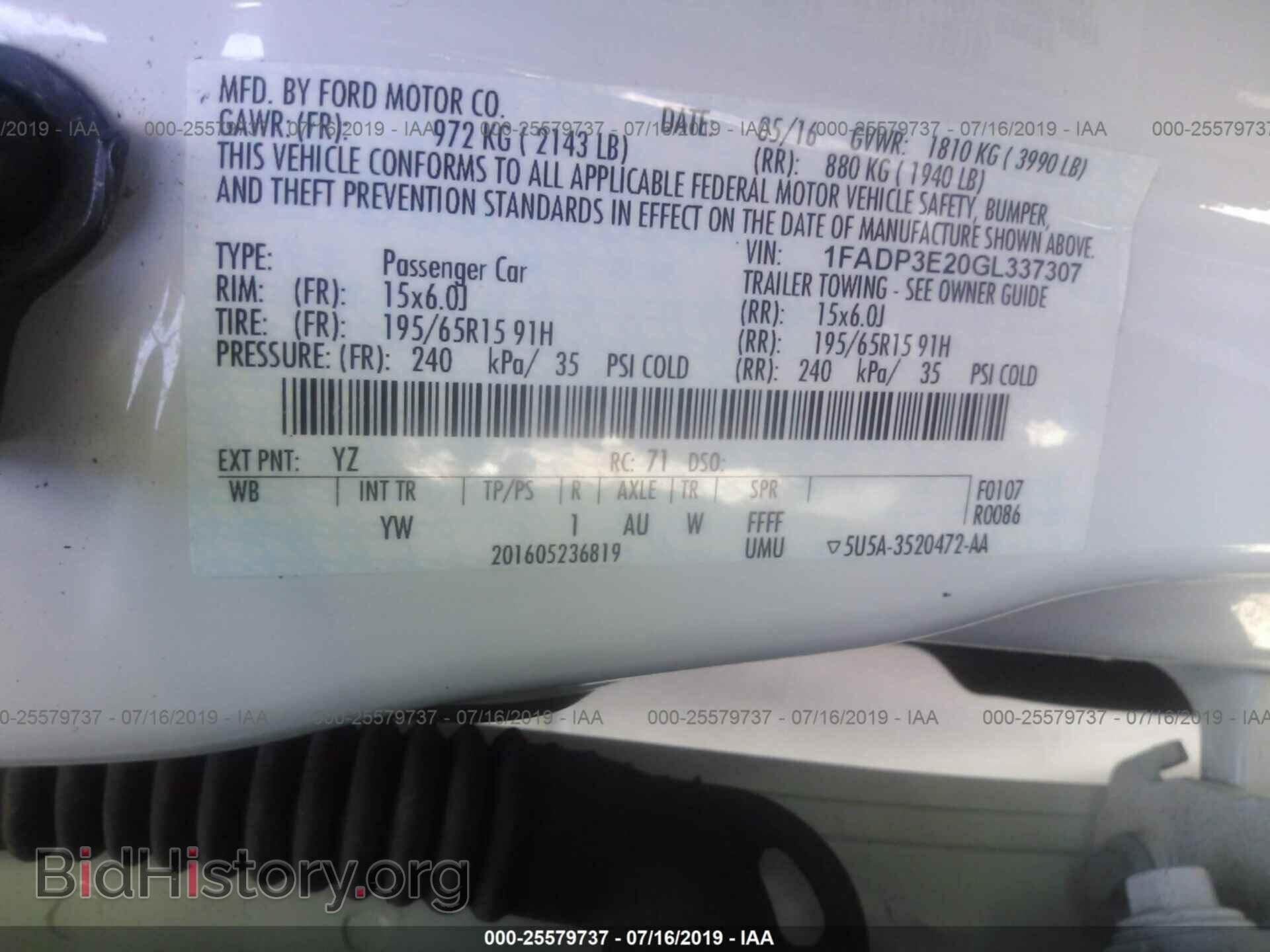 2016 FORD FOCUS - VIN: 1FADP3E20GL337307 - Photo 9