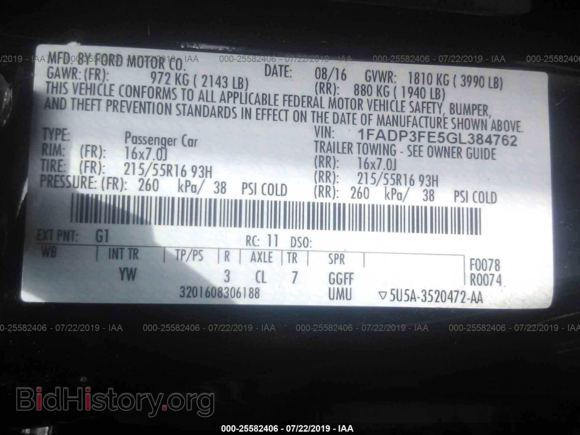 2016 FORD FOCUS - VIN: 1FADP3FE5GL384762 - Фото 9