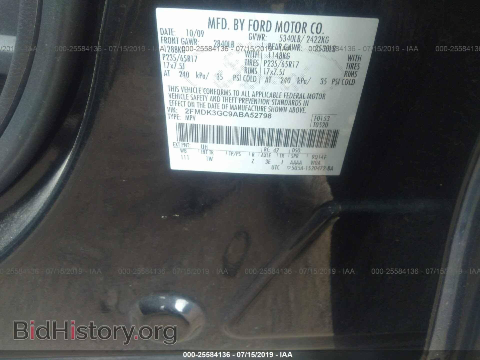 2010 FORD EDGE - VIN: 2FMDK3GC9ABA52798 - Photo 9