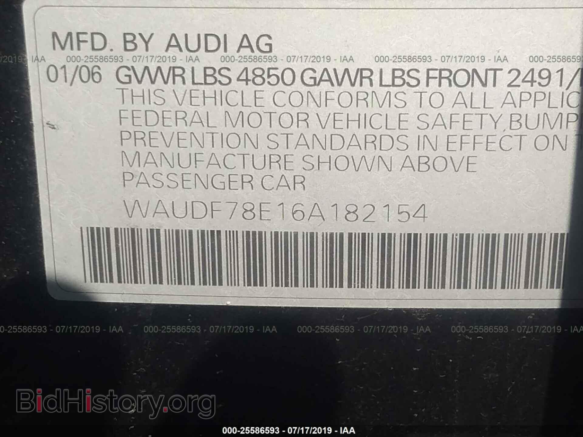 2006 AUDI A4 - VIN: WAUDF78E16A182154 - Фото 9