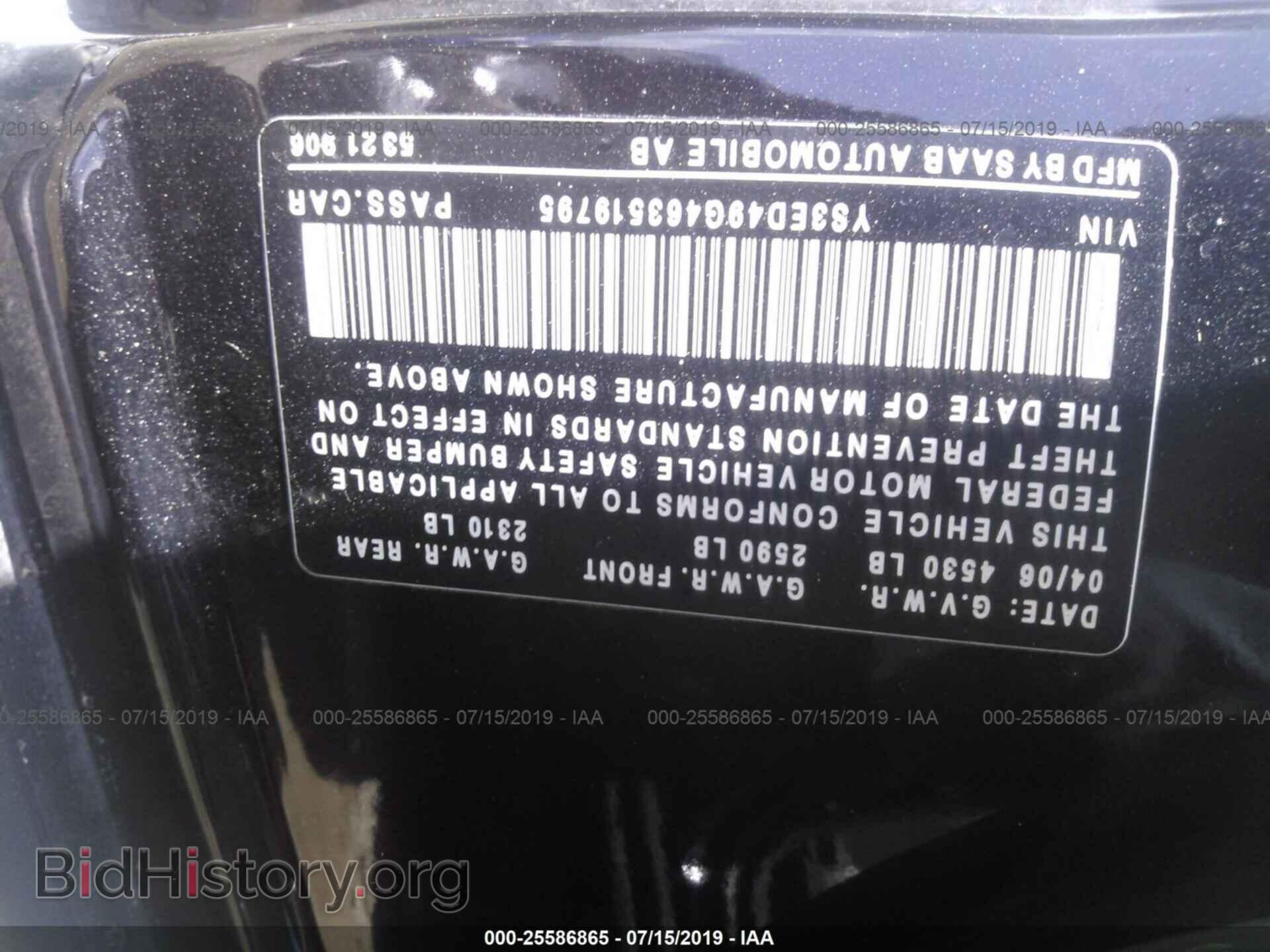 2006 SAAB 9-5 - VIN: YS3ED49G463519795 - Photo 9