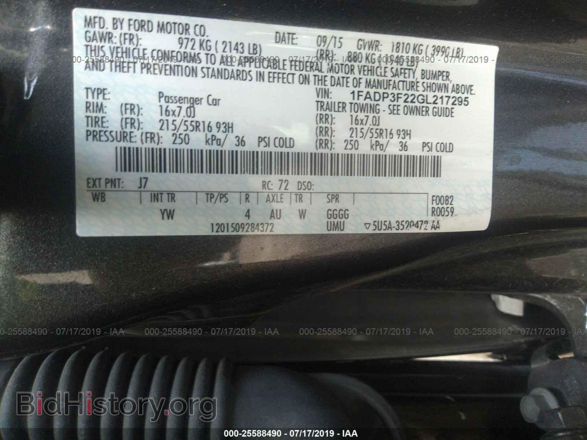 2016 FORD FOCUS - VIN: 1FADP3F22GL217295 - Фото 9