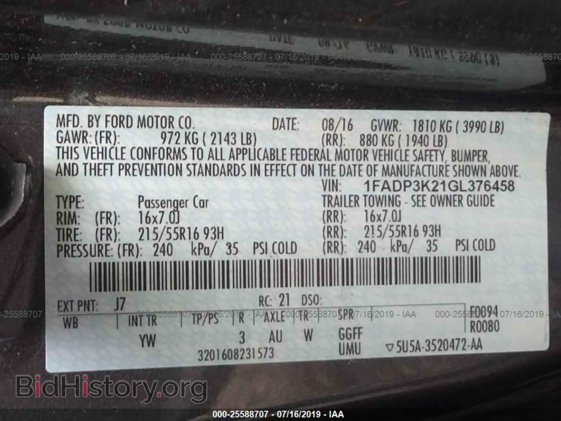 2016 FORD FOCUS - VIN: 1FADP3K21GL376458 - Photo 9