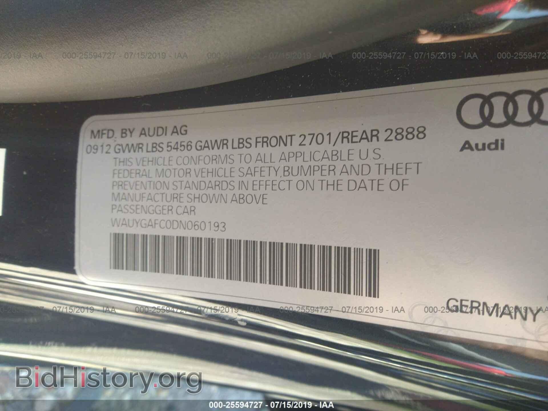 2013 AUDI A7 - VIN: WAUYGAFC0DN060193 - Photo 9