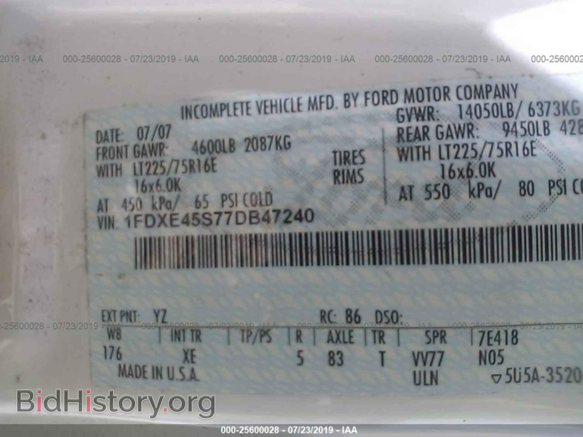 2007 FORD ECONOLINE - VIN: 1FDXE45S77DB47240 - Фото 9