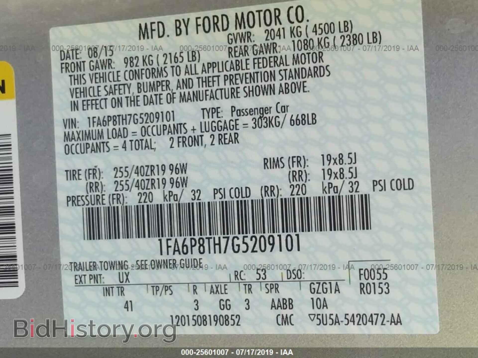 2016 FORD MUSTANG - VIN: 1FA6P8TH7G5209101 - Фото 9