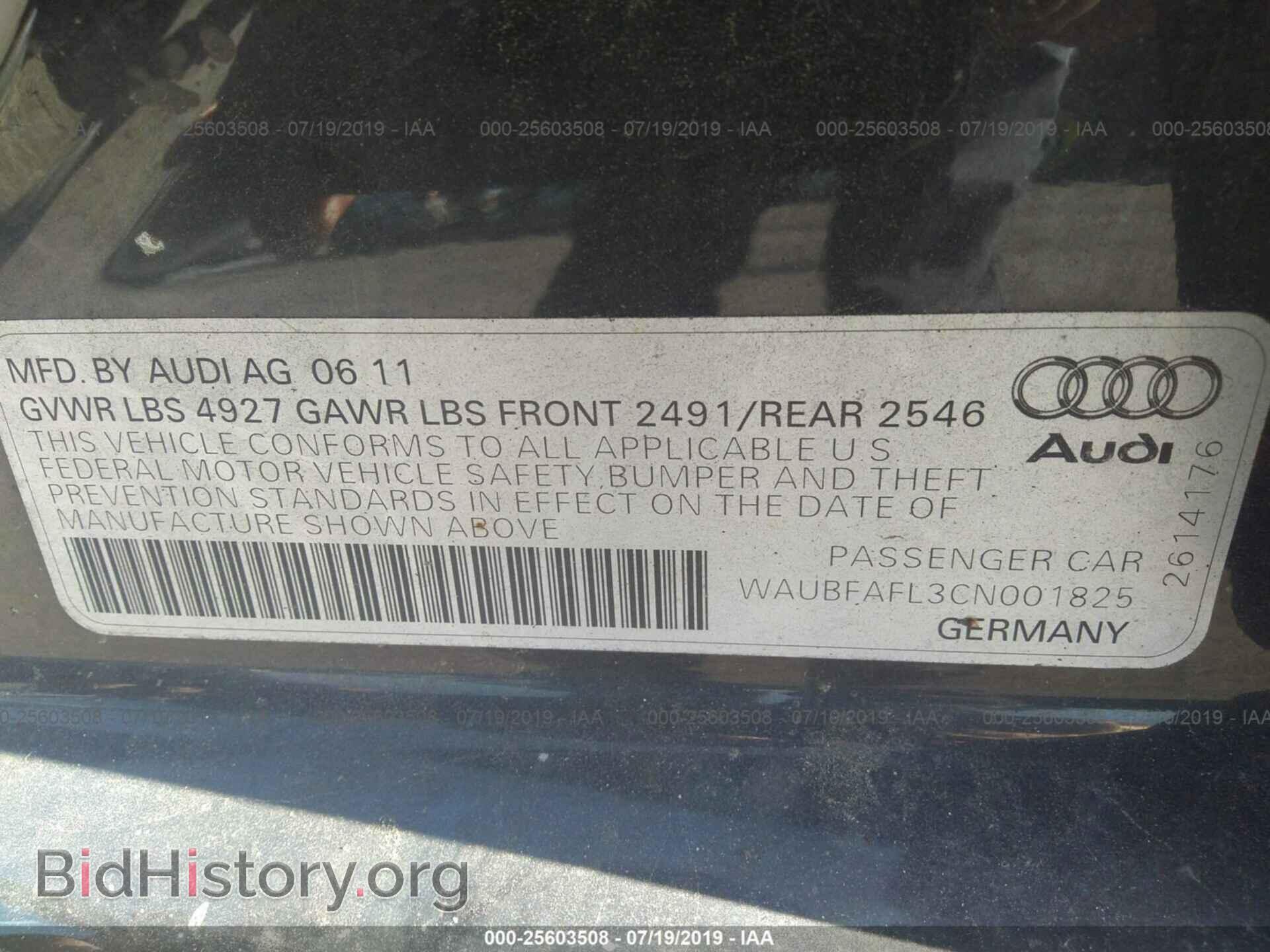 2012 AUDI A4 - VIN: WAUBFAFL3CN001825 - Фото 9